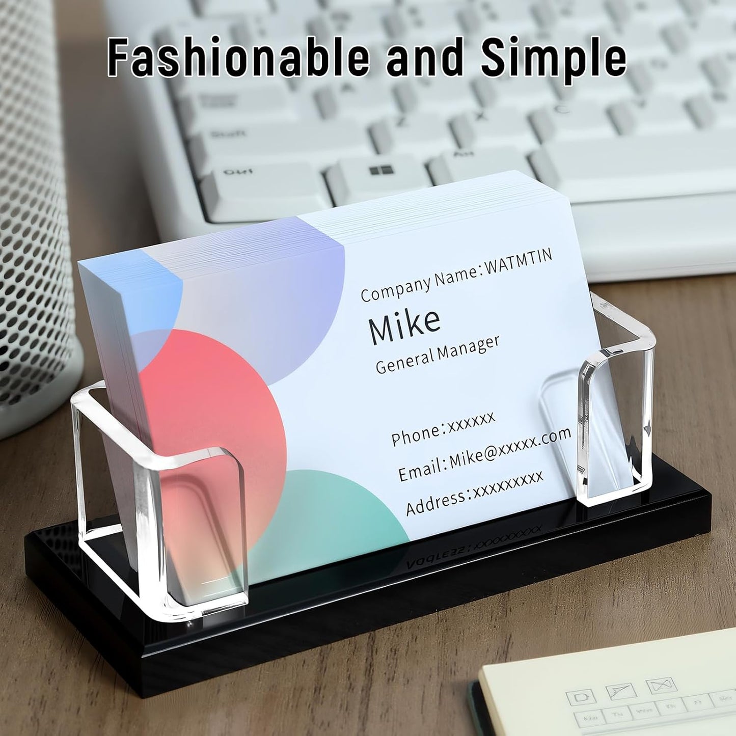 1 Pcs Acrylic Business Card Holder, Clear Black Acrylic Card Holder, Business Cards Display Stand for Women and Men Desk Accessories Office Home Exhibition , 1 Slot (1)