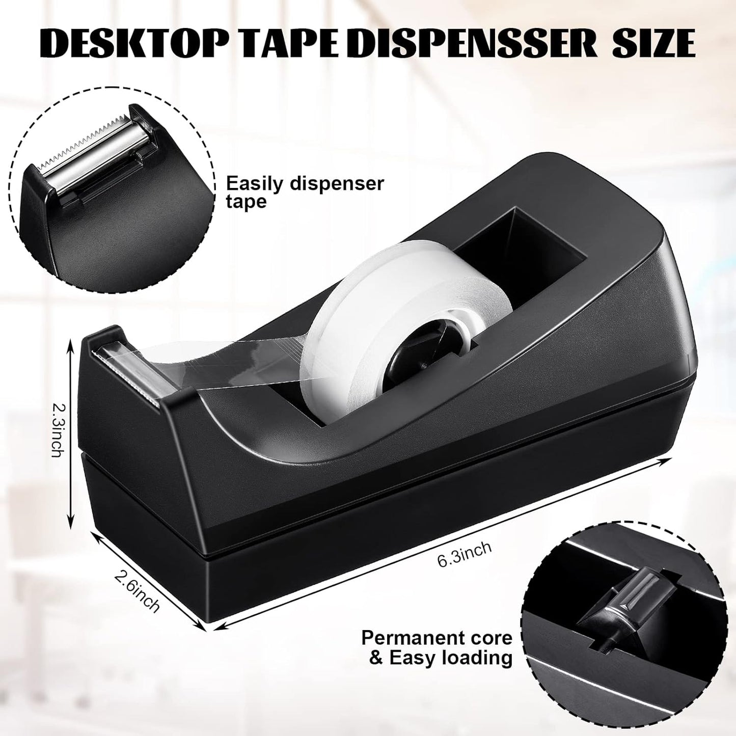 20 Pack Desktop Tape Dispenser Tape Roll Non Skid Base Tape Dispensers for Office Home School (Tape Not Included)