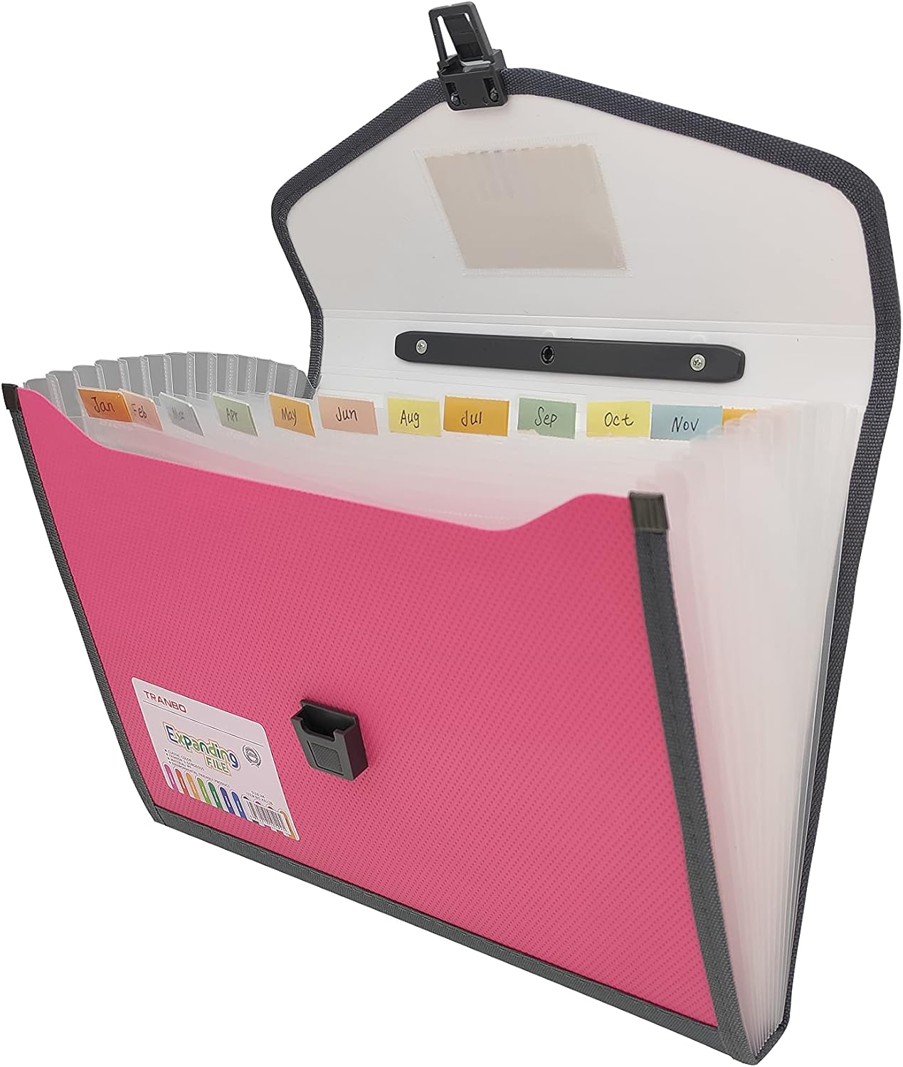 Expanding Accordion File Folder with Labels, 13 Pocket Document Organizer, Letter A4 Size, 1 Pack