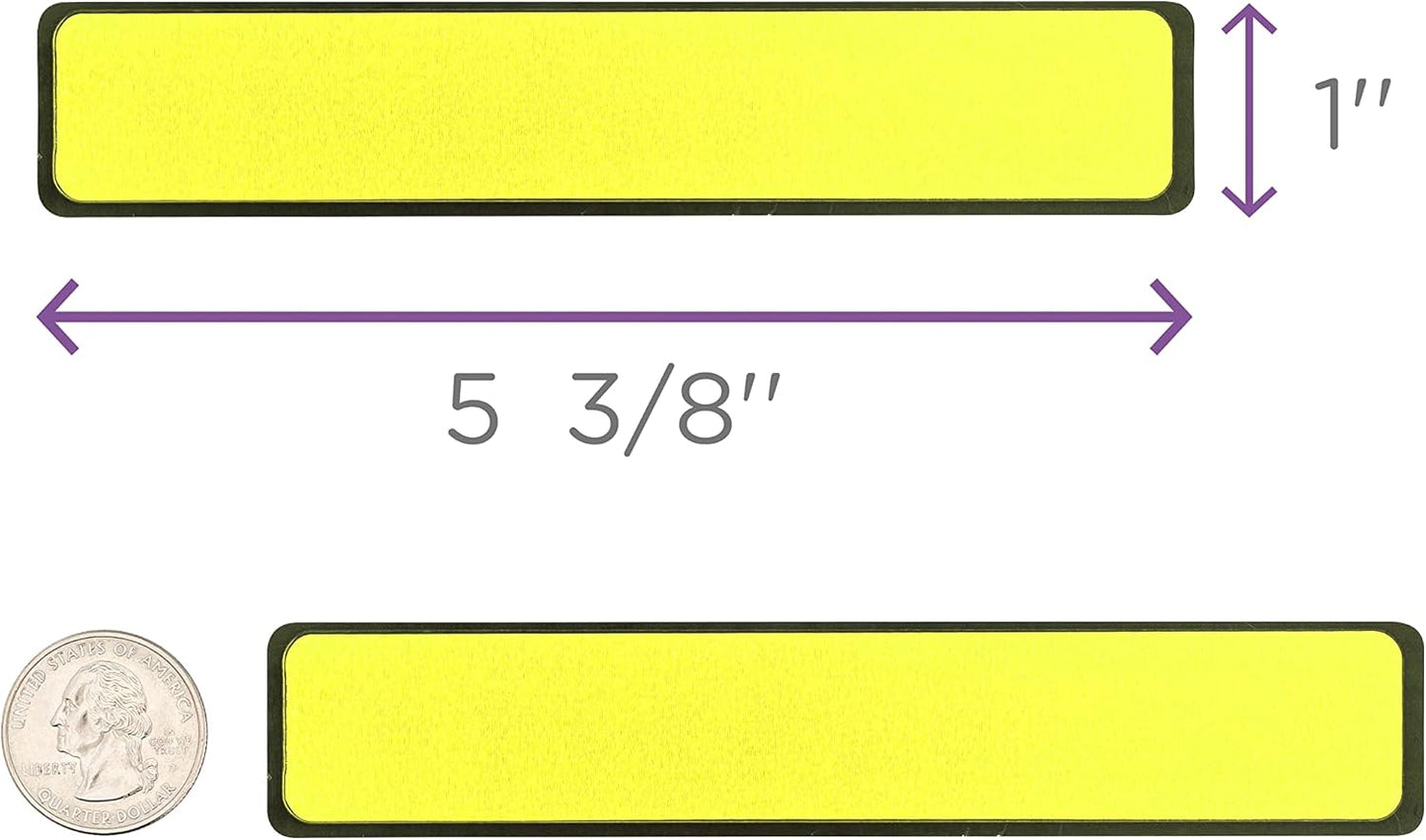 Carstens Adhesive Sticker Labels, 5 3/8” x 1”, Binder Labels for 1” Ring Binder Spines, Yellow, Roll of 200