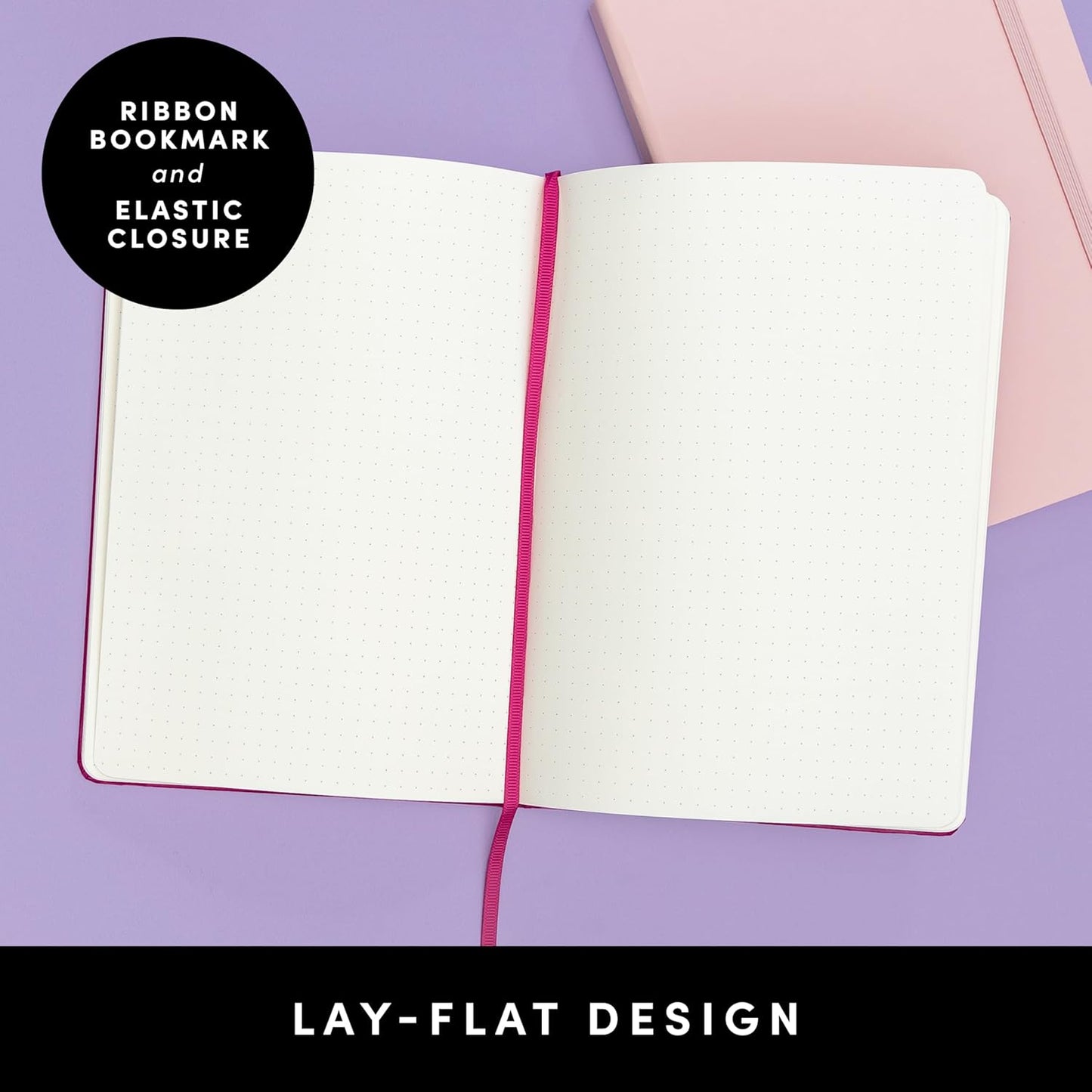 PAPERAGE Dotted Journal Notebook, (White), 160 Pages, Medium 5.6 in x 8 in - 100 GSM Thick Paper – Hardcover Journaling Notebook for Work, School & Bullet Journaling