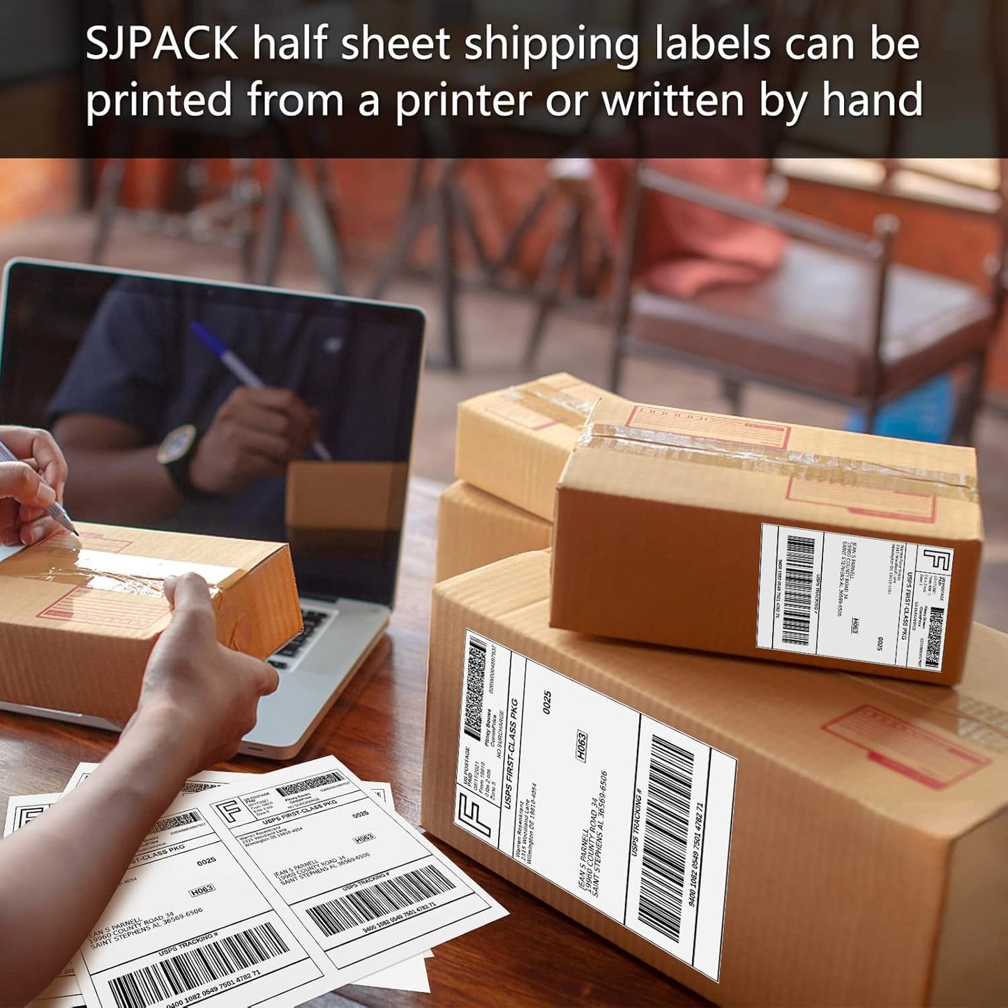 5000 Half Sheet Shipping Labels for Laser/Inkjet Printers - 5-1/2" X 8-1/2" Blank White Labels