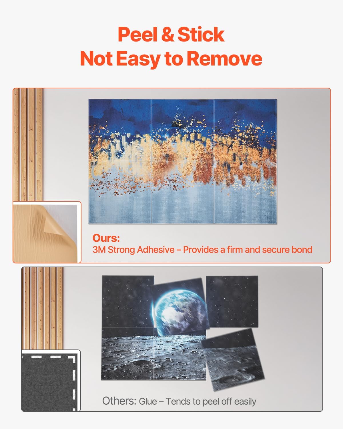 VEVOR 6 Pack Art Acoustic Panels, 70.87 x 47.24 x 0.4 inch Soundproof Wall Tiles, Self Adhesive Decorative Sound Dampening Absorbing Boards for Home, Office, Studio, Gaming Room,Theater, Pastel