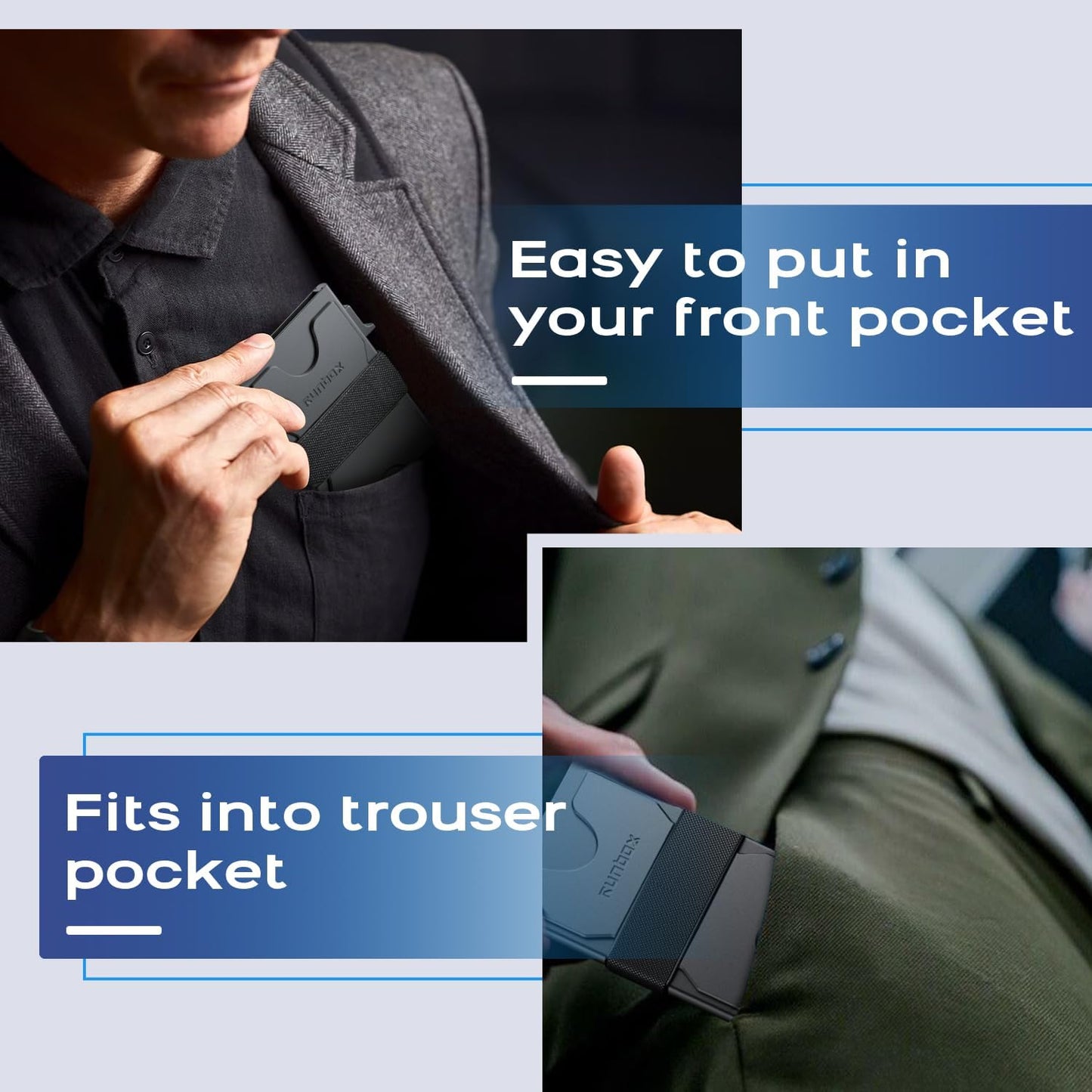 Mens Card Cases, Slim Card Holder Wallet for Men and Women, Minimalist RFID Blocking Wallet with Pop-Up Function, Thin Design, Metal Card Cases Holds 6+6 Cards, Gifts for Men, Men's Accessories