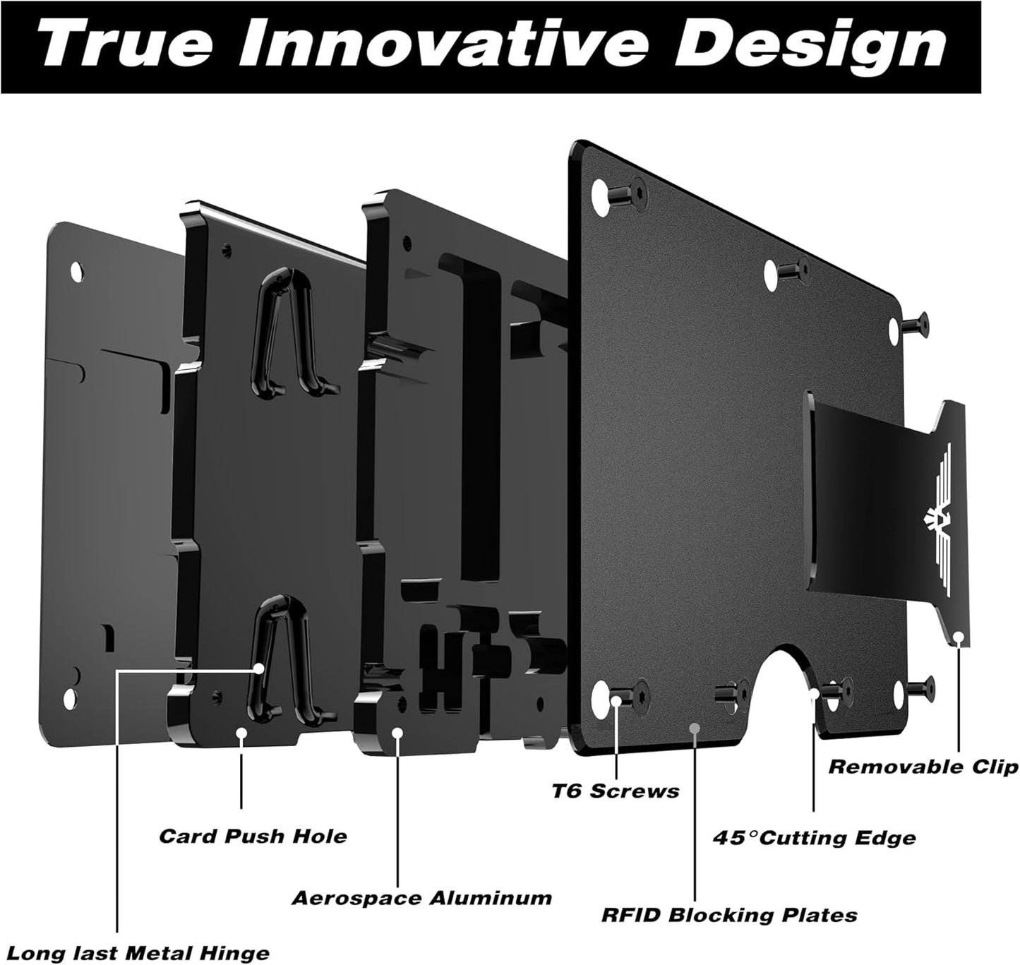 Minimalist Wallet for Men, Metal Wallet with Money Clip, Slim Compact Wallet, RFID Blocking Card Holder, Metal Aluminum Credit Card Holder, Holds up to 20 Cards
