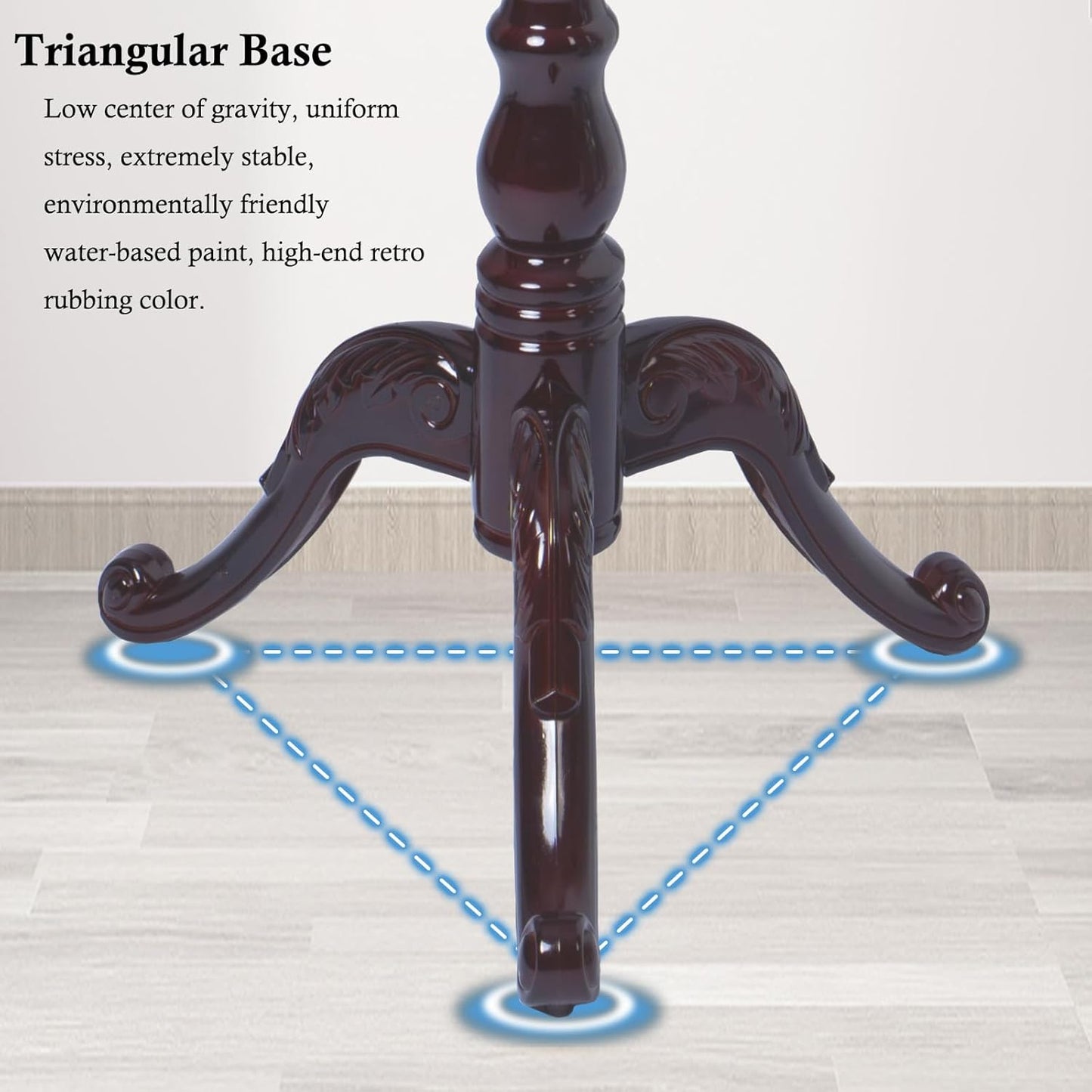 Coat Rack Stand, Solid Wooden Coat Tree with 14 Hooks, Heavy Duty Coat Rack Freestanding with Sturdy Round Base, Natural Birch Wood Coat Hanger Stand for Entryway Bedroom (Triangle Redwood)