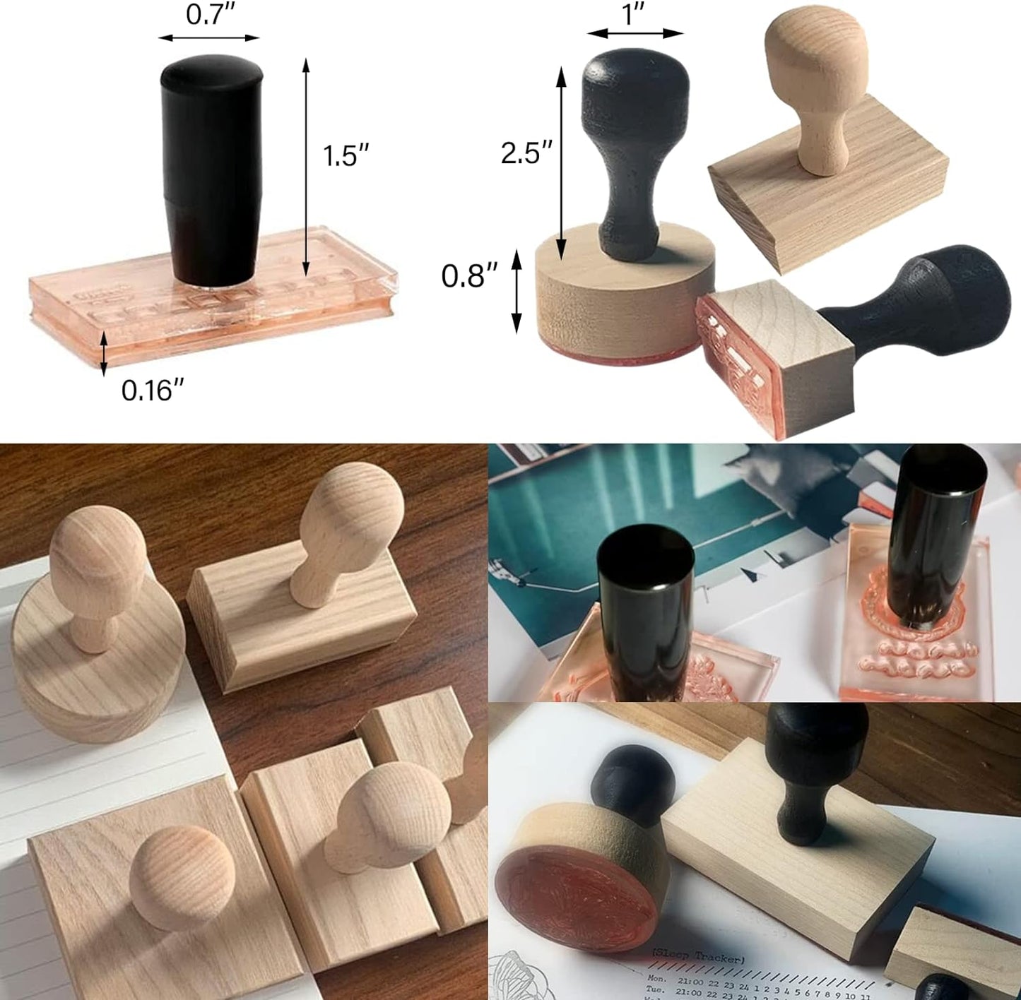 Custom Stamp with Logo Text - Personalized Rubber Stamp with Handle - Address Stamps for Business or Crafting - Round 1"