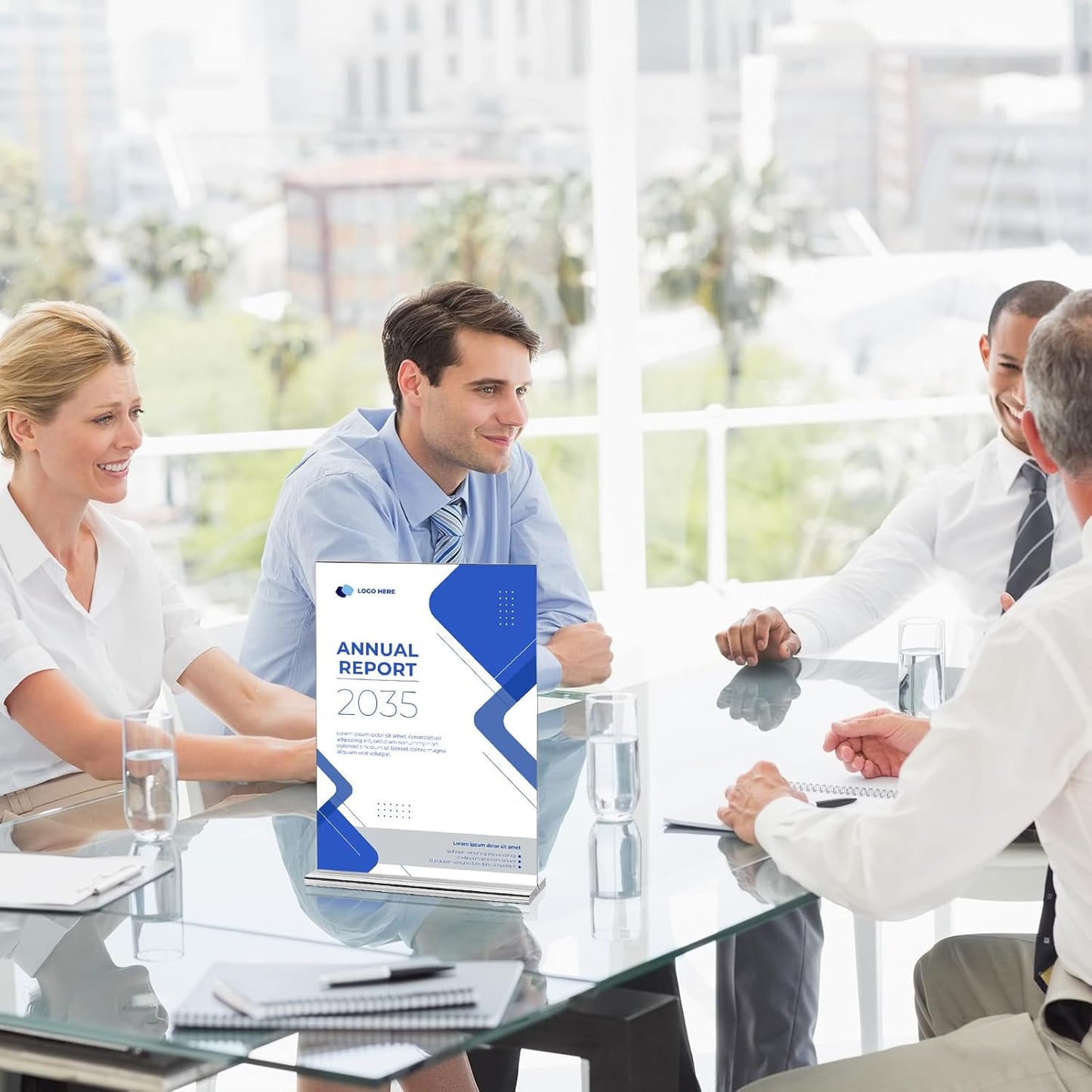 26 Pack Acrylic Sign Holder 4 x 6 Clear Display Table Signs Stand, Double Sided T Shape Flyer Holder Plastic for Picture Paper Frame Holder Home Office Menu Retail Show Fair