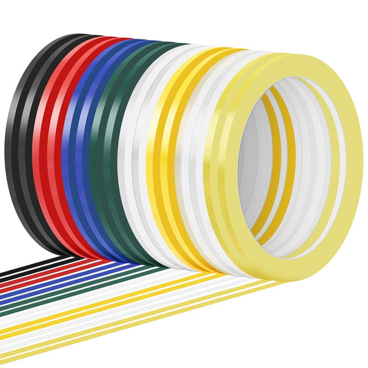 Whiteboard Tape, 16 Rolls 1/8 inch Pinstripe Tape Dry Erase Tape White Board Pinstriping Tape Line, Thin Colors Draping Tape 164 Feet Per Roll, Dry Erase and White Board Accessories, Chart Tape