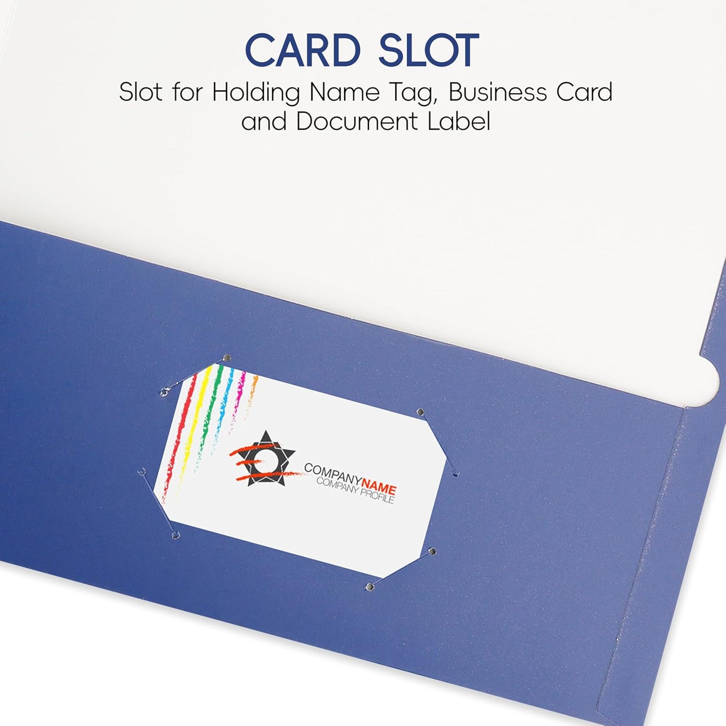 50 Pack Folders with Pockets, Pocket Folders Fit Letter Size Paper, with Business Card Slot, 2-Pocket Folder for School Office Home Business