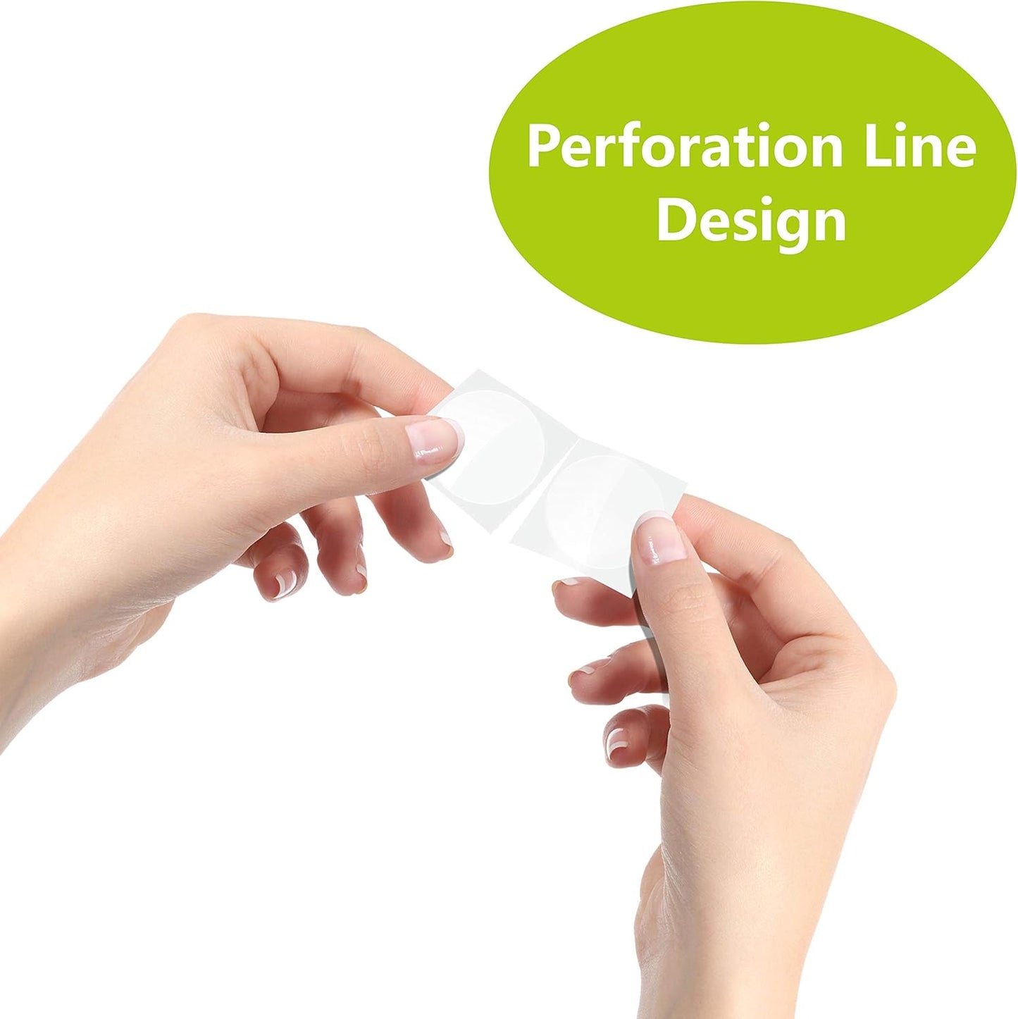 1500 PCS 1" Round Clear Transparent Package Envelope Mail Wafer Seal Sticker Labels Mega Bundle with Perforation Line in Roll