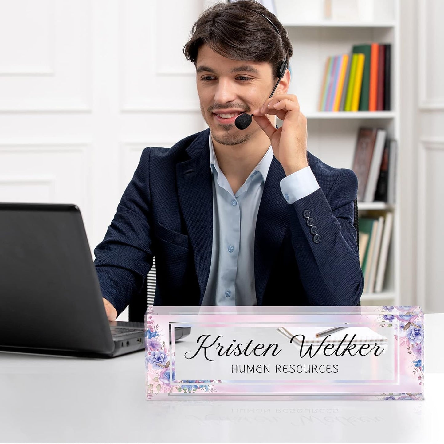 Gowelly Office Desk Name Plate Personalized |Custom Name Plates for Desk| Custom Employee Appreciation Gifts | Office Gifts for Women, Boss, Employee, Teacher, Social Worker-8