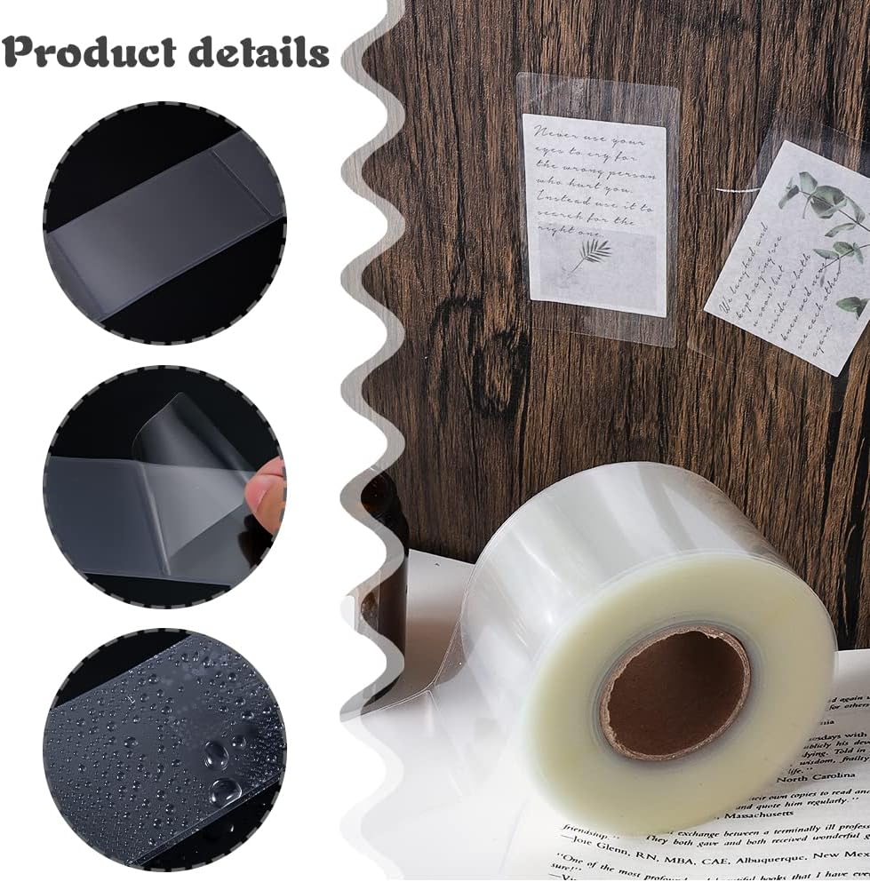 500 PCS Label Protectors, Clear Label Protectors Waterproof Clear Labels for Protecting Barcodes, Books, Numbers, Clothes Food Labels in Laboratory, Library, Office, Supermarket (3.35×1.97inch)