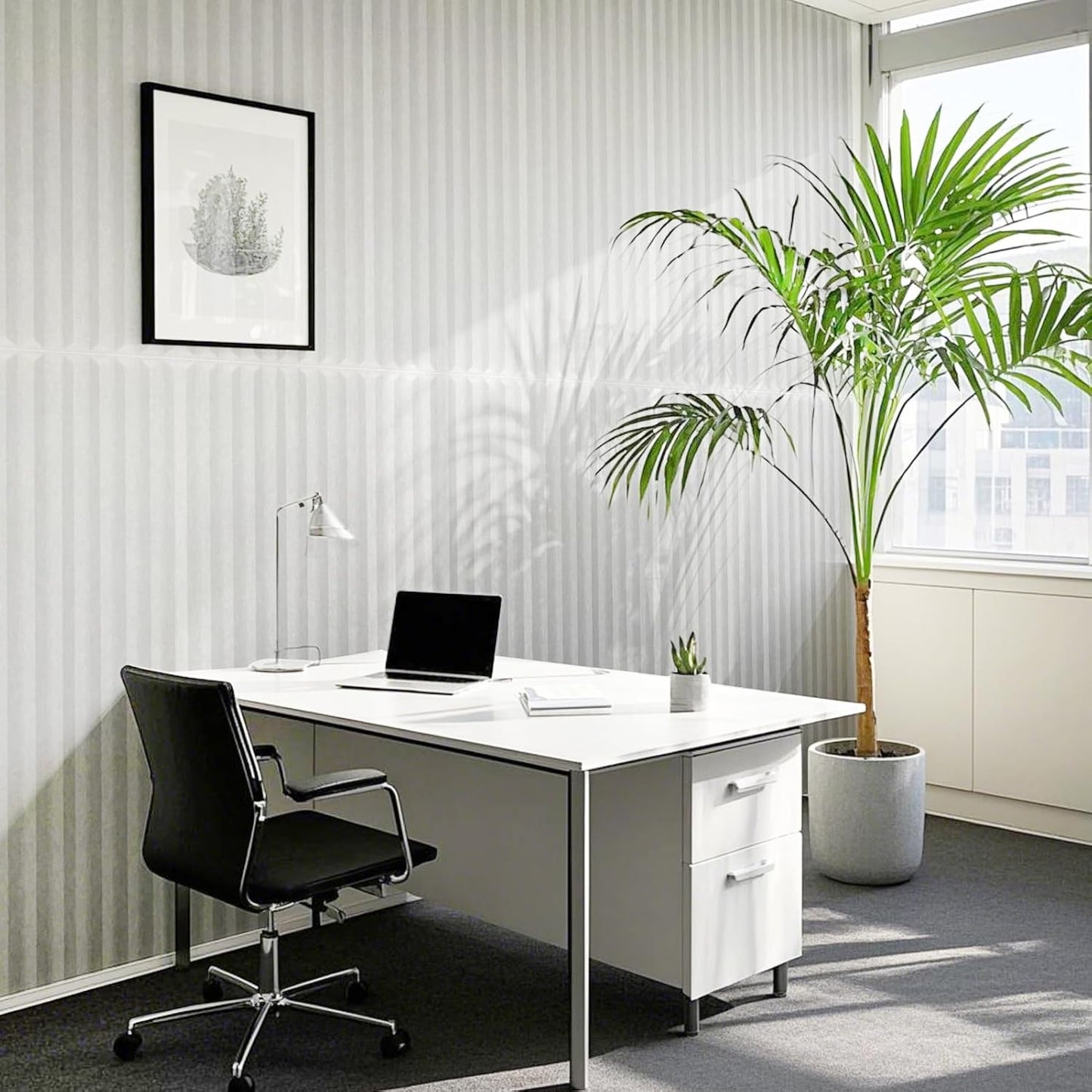 Art3d 10-Pack Peel and Stick Acoustic Panels with Acrylic Tape - 12 x 48 inches, Self Adhesive Sound Absorbing Polyester Wall Panels for Home Office Studio, White