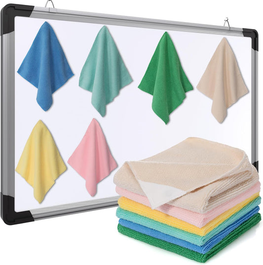 6 Pack Magnetic Whiteboard Cleaning Cloth Extra Strong Magnetism 10'' X 10'' Colorful Microfiber Dry Erase Cloth Reusable Washable Whiteboard Eraser for Classroom, Home and Office Use(Macaroon Color)
