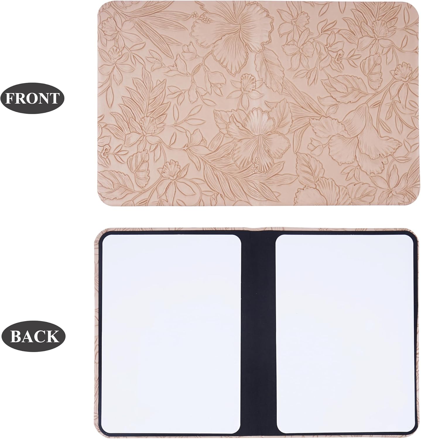 Portable Small White Board Dry Erase Board, Reusable 9.5 * 6.6in Notebook Memo, Office Home Supplies Desk Accessories(1-Carved Apricot)