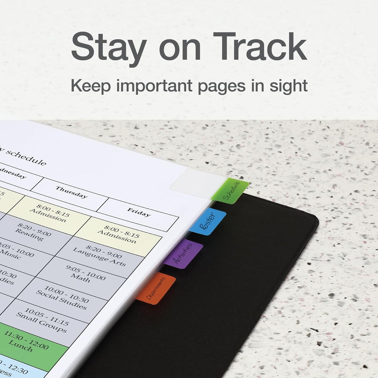 Redi-Tag Write-On Tabs, Repositionable Tabs for Binders and Planners, Removable Pop Up Tags, 6 Vivid Colors, 1" x 1.5", 36 Per Pack (1006507)