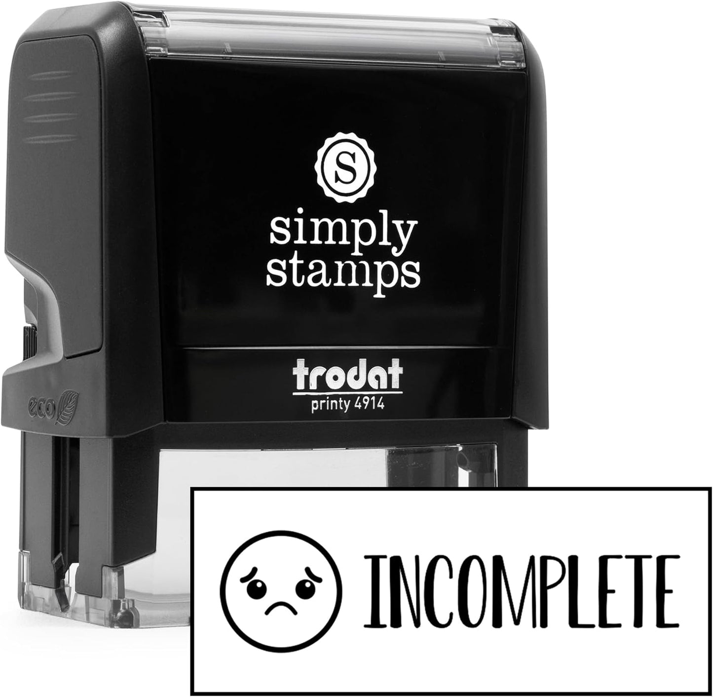 Custom Self-Inking Custom Stamps | 49 Designs | Fun Phrases | Grading Made Easy | Classroom, Library Book and Teacher Stamps (Incomplete, Xtra Large)