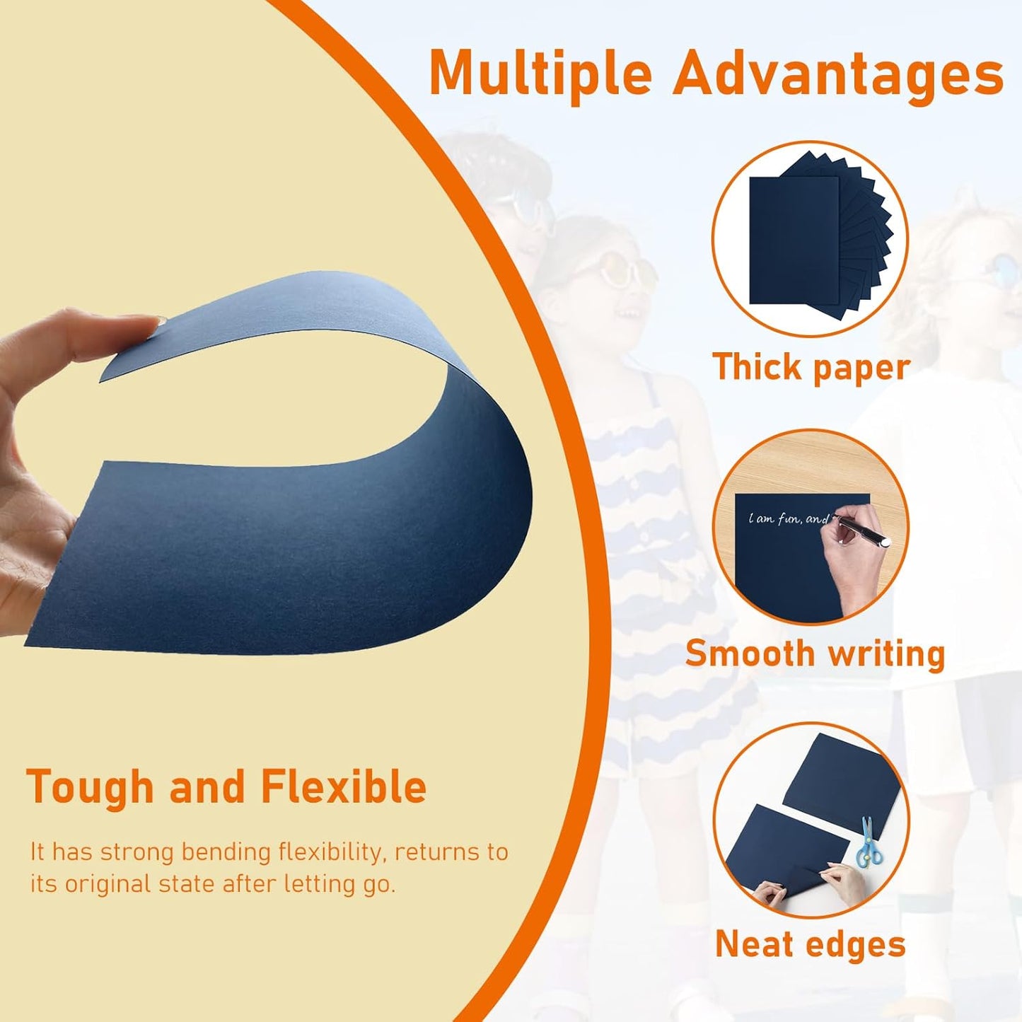 40 Sheets Navy Blue Cardstock 8.5 x 11 Craft Paper, 75lb Heavyweight Construction Paper Card Stock for Wedding Invitations, School Crafting, Memus, Making Cards, Greeting Cards