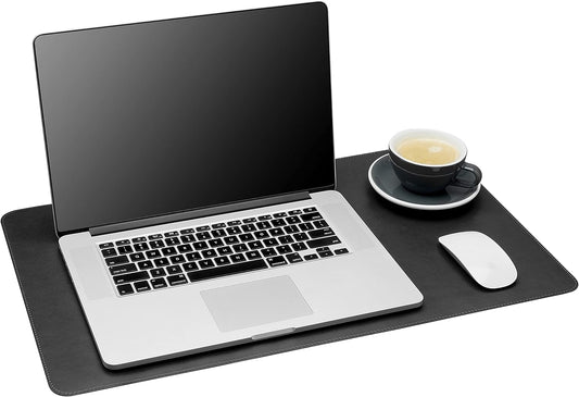 Gallaway Leather Desk Pad – 25 x 17 inch - Desk Mat Home Office Desk Accessories Desktop Protector XXL Mouse Pad Writing Desk Blotter - Black - Medium