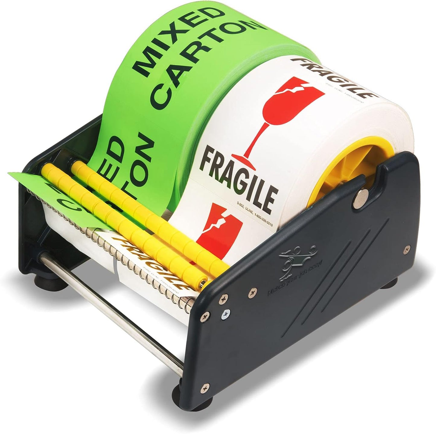 Excell LD-619 Economy Lightweight Table Label Dispenser (6.5 Inch Wide) Adjustable Sticker Roll Holder Dispenser for Home, Office, Retailer Stores and Warehouses Shipping Supplies (6.5 Inch)