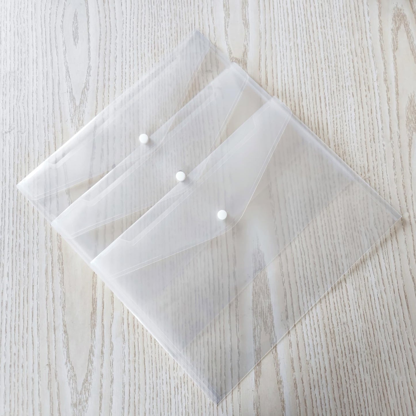 20 Pcs Clear Plastic Envelope with Snap Button Closure, Plastic Waterproof Envelope File Folder, Transparent Folders for Documents, Letter Size, A4 Size, for School and Office Supplies