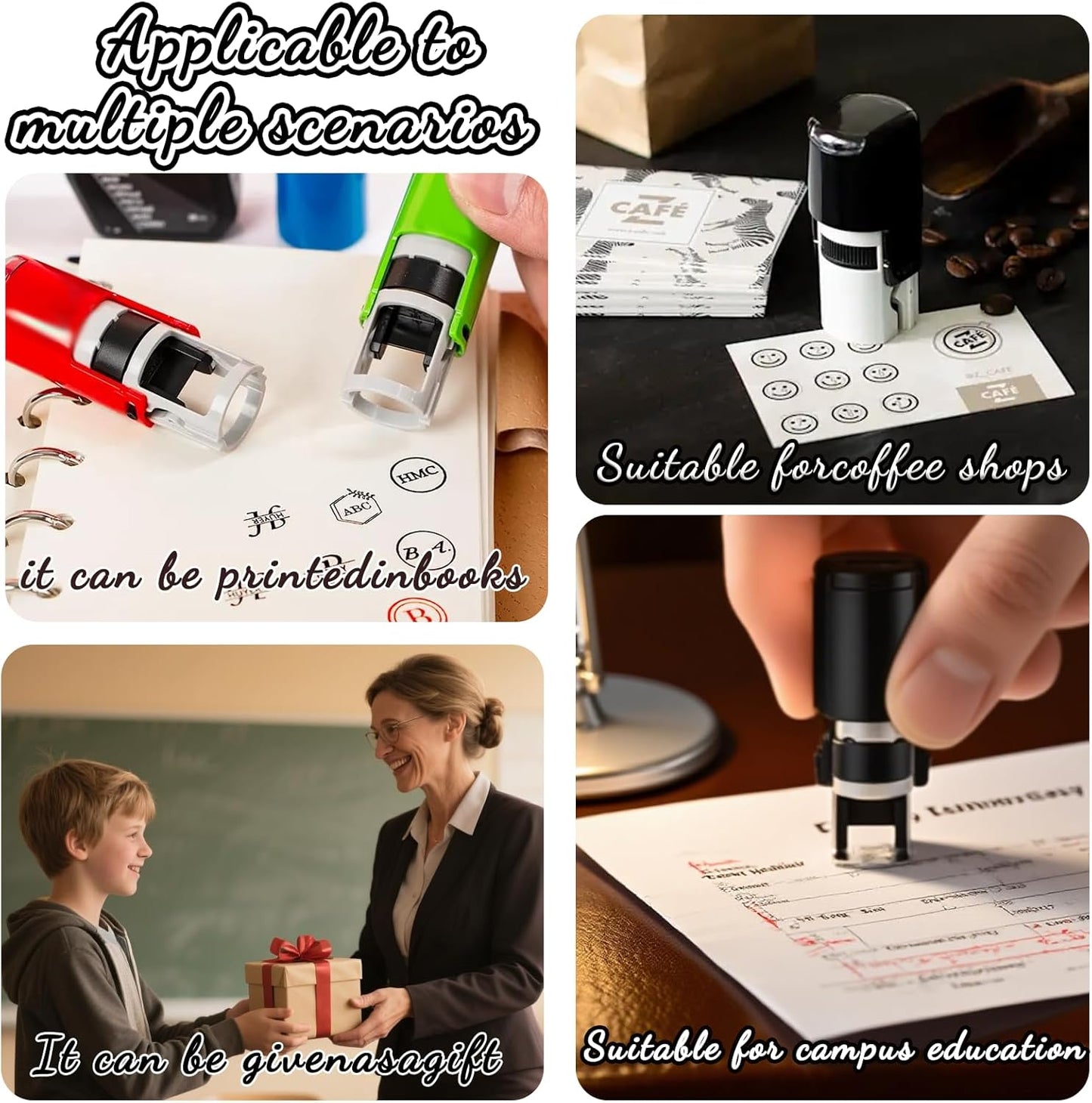 Custom Loyalty Card Stamp Self Inking Stamps Personalized Mini Logo Stamp Customized Shop Member Journal Coffee Card Reward Stamper