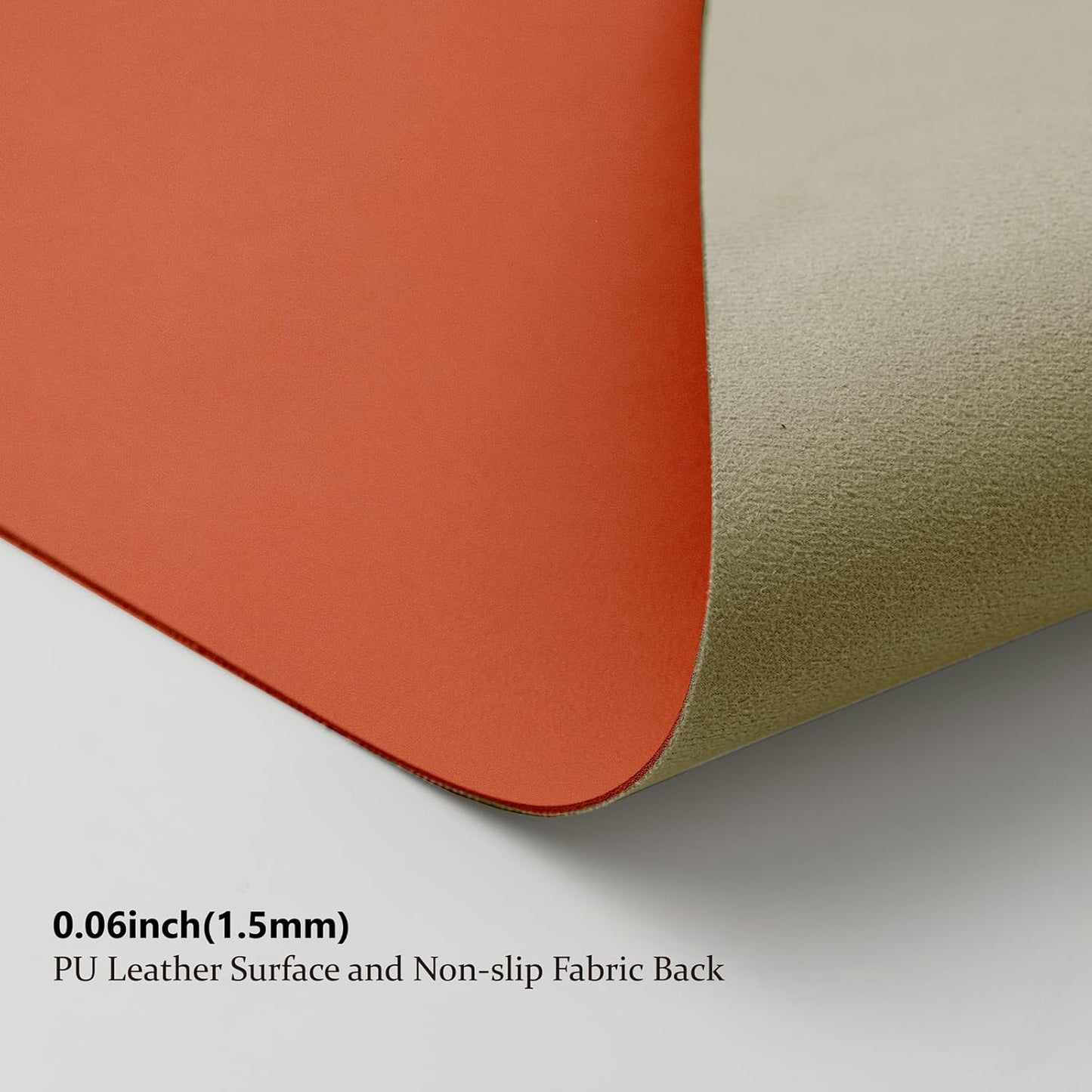 Leather Desk Mat - Small Non-Slip PU Desk Pad for Office and Home - Desk Organization and Accessories - Ideal for Large Mouse Pad and Small Desk Mats on Top of Desks (Orange,23.6"x 13.8")