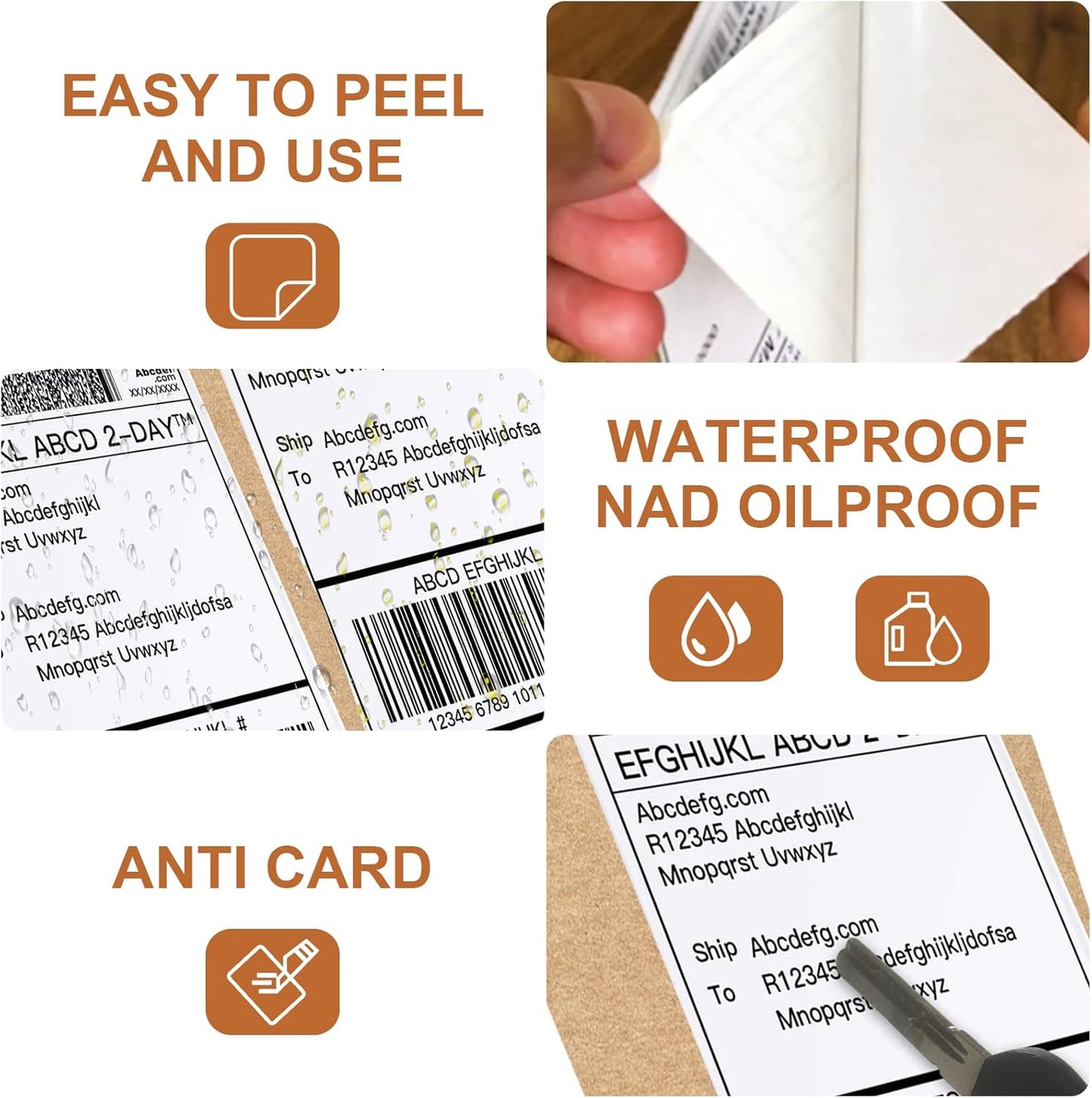 MFLABEL Fanfold 4" x 6" Direct Thermal Labels White Perforated Shipping Label,8 Stacks,Total 8000 Labels