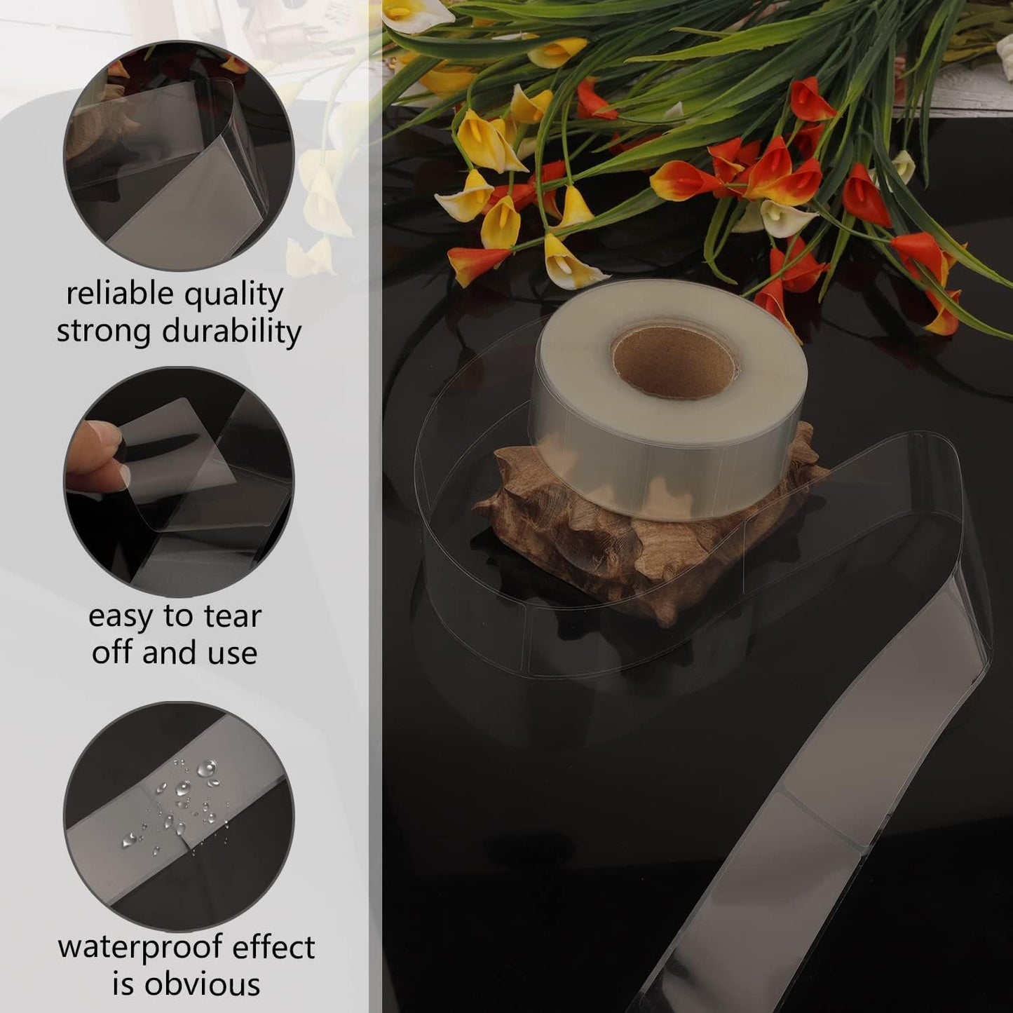 500 PCS Clear Labels Clear Stickers Label Protectors for Protecting Barcodes, Books, Numbers Waterproof Labels for Laboratory, Library, Office, Supermarket (3.15×1.2inch)