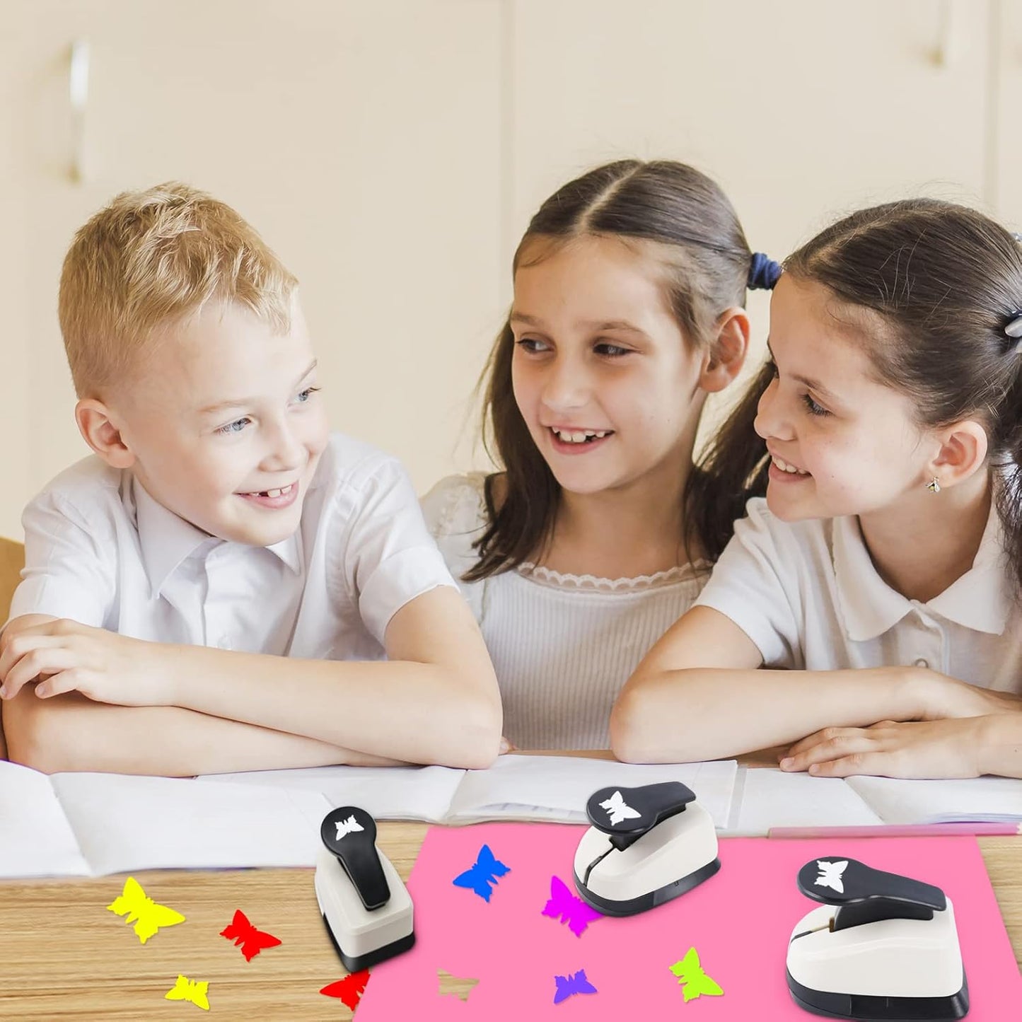 Butterfly Punch, Butterfly Hole Punch, Butterflies Paper Punch, Hole Puncher for Paper Crafts, Cardstock, Scrapbooks, 1 inch, 5/8 inch, 3/8 inch Paper Punches for Crafting