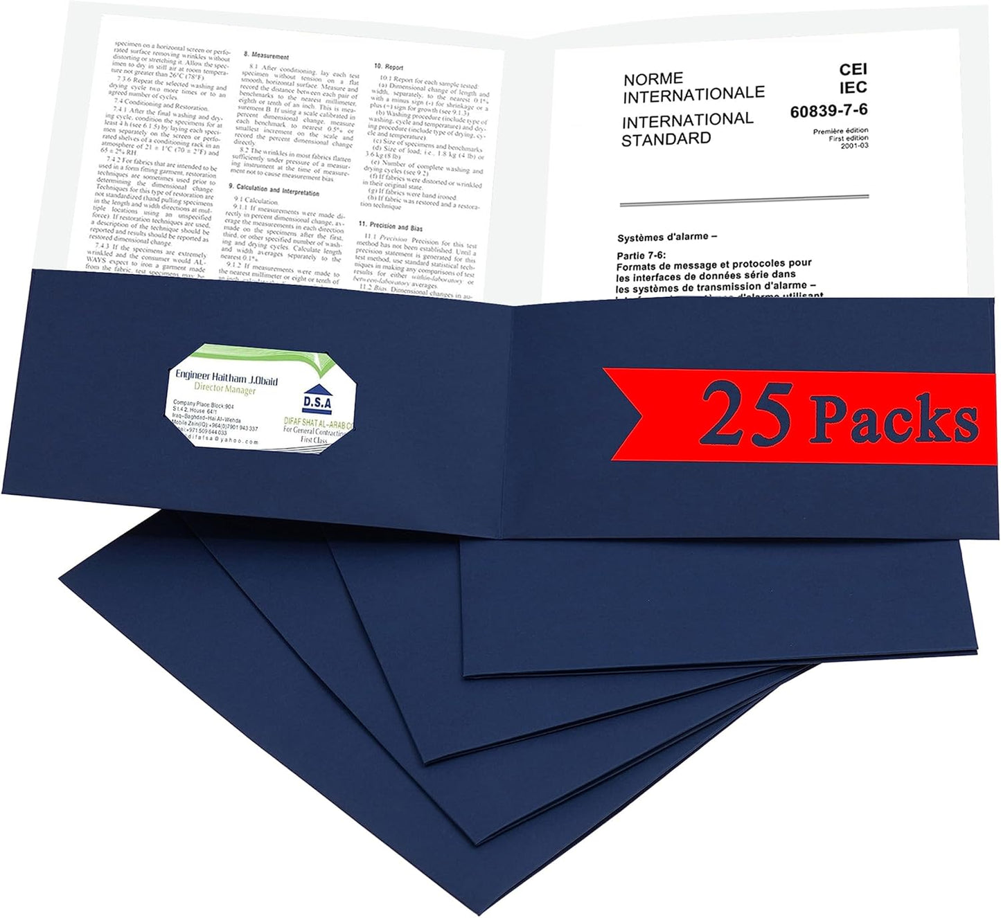 Zzrywuty 25 Packs Paper Folders with Pockets for Students,Businessmen and Office Workers,Letter Size,Two Pocket Folders with Card Slot for Office,Business,School Supplies (Royal Blue)