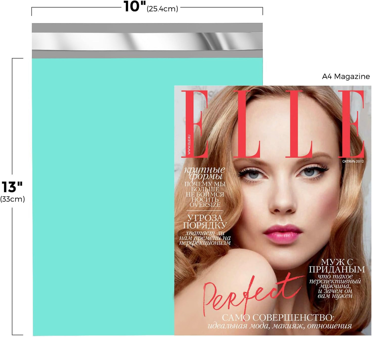 Fuxury Poly Mailers 10x13 100 Pcs Teal Shipping Envelopes, Self-Sealing Envelopes, Boutique Custom Bags, Enhanced Durability Multipurpose Envelope, Keep Items Safe & Protected