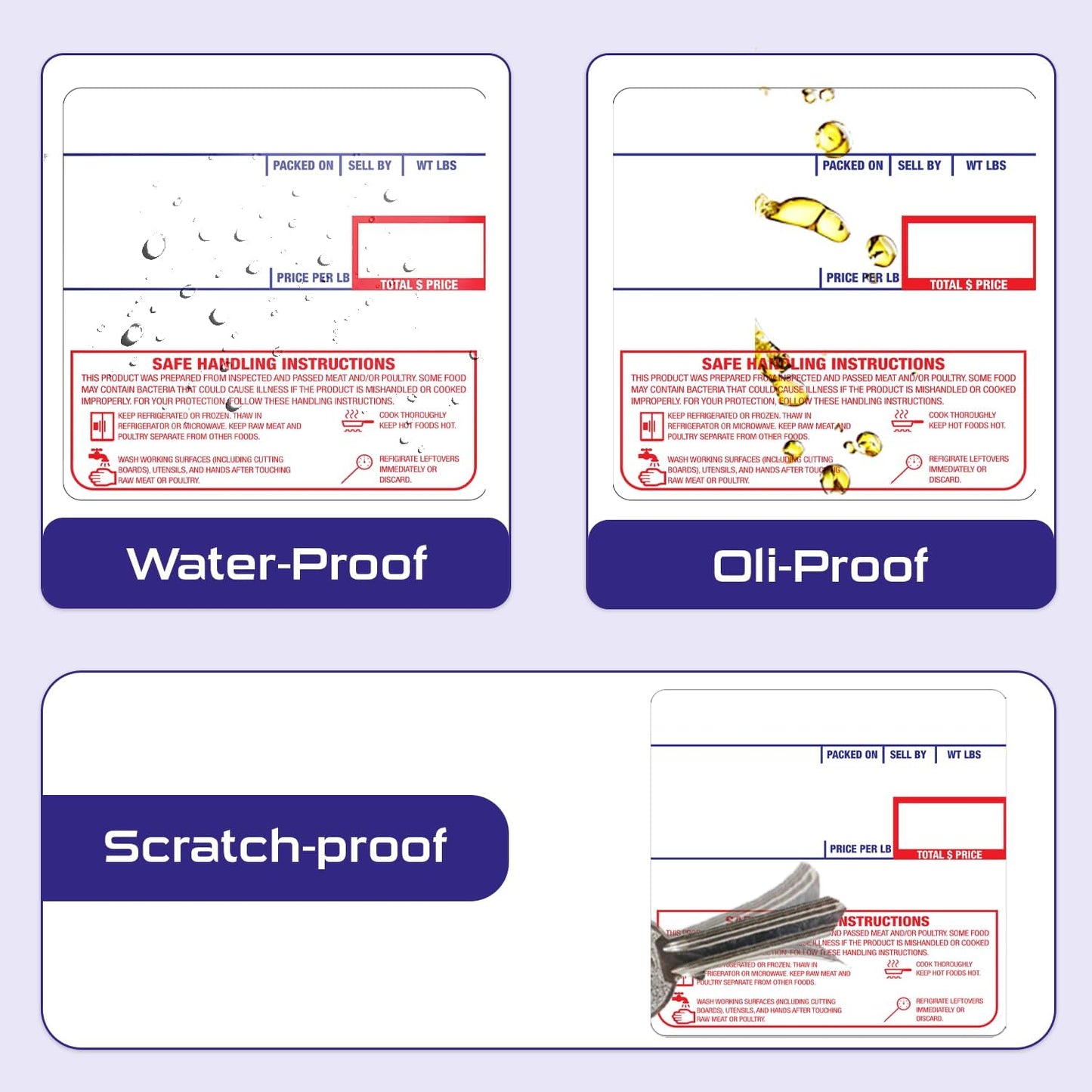 CEPRICO - Customizable CĀS Scale Labels - 96 Rolls of Thermal Printing Scale Labels – Compatible with CĀS LST-8040 | Safe Handling Instruction | Ideal for Supermarkets, Retailers and Grocery Stores