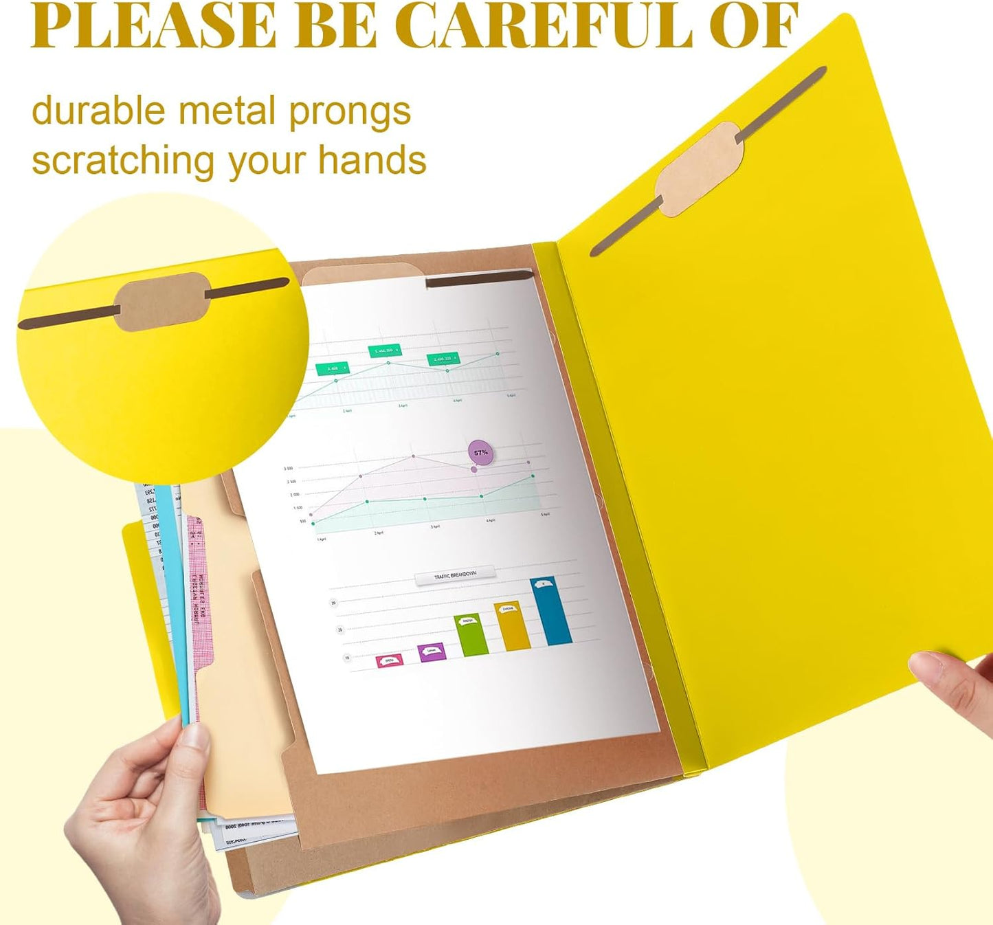 36 Pcs Classification Folders Letter Size, 2 Pocket Dividers Pressboard File Folder with Fasteners, Expanding File Organizer Bulk for Teachers, Clergy, Office, Church, Christmas (Yellow)