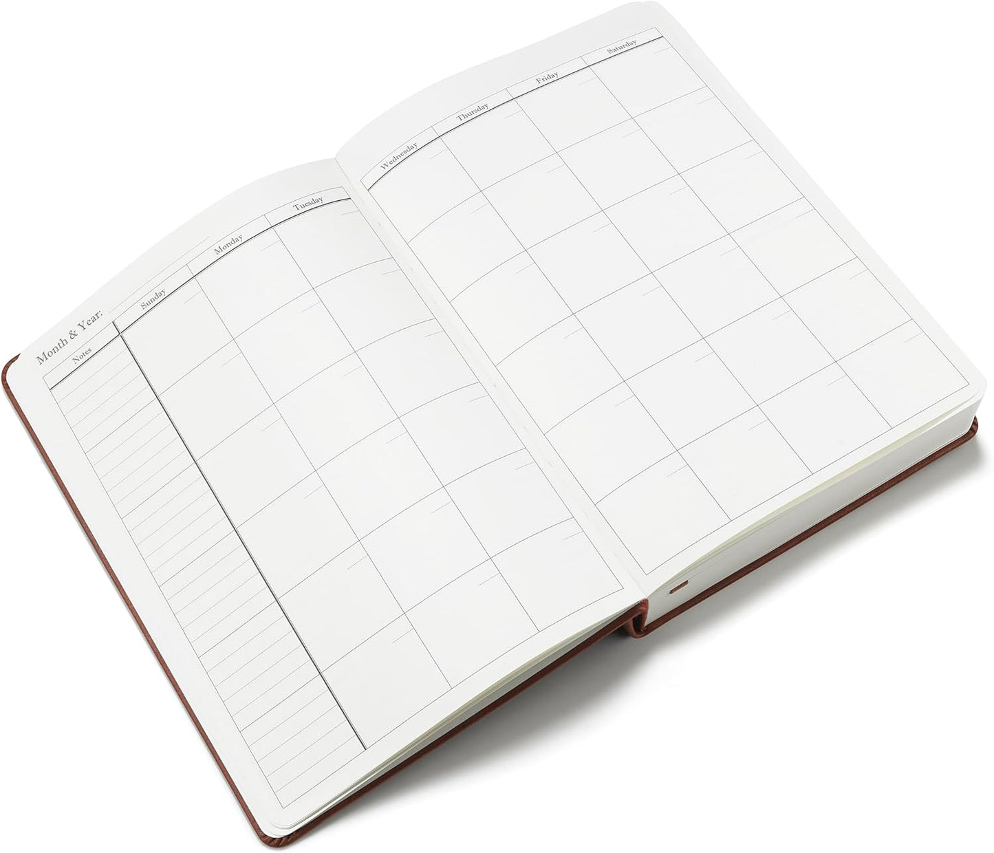 Wykeham's Executive 2026 Undated Daily Journal Planner – US Format – Customization Available (Brown, 8.5"×5.5" - Undated)