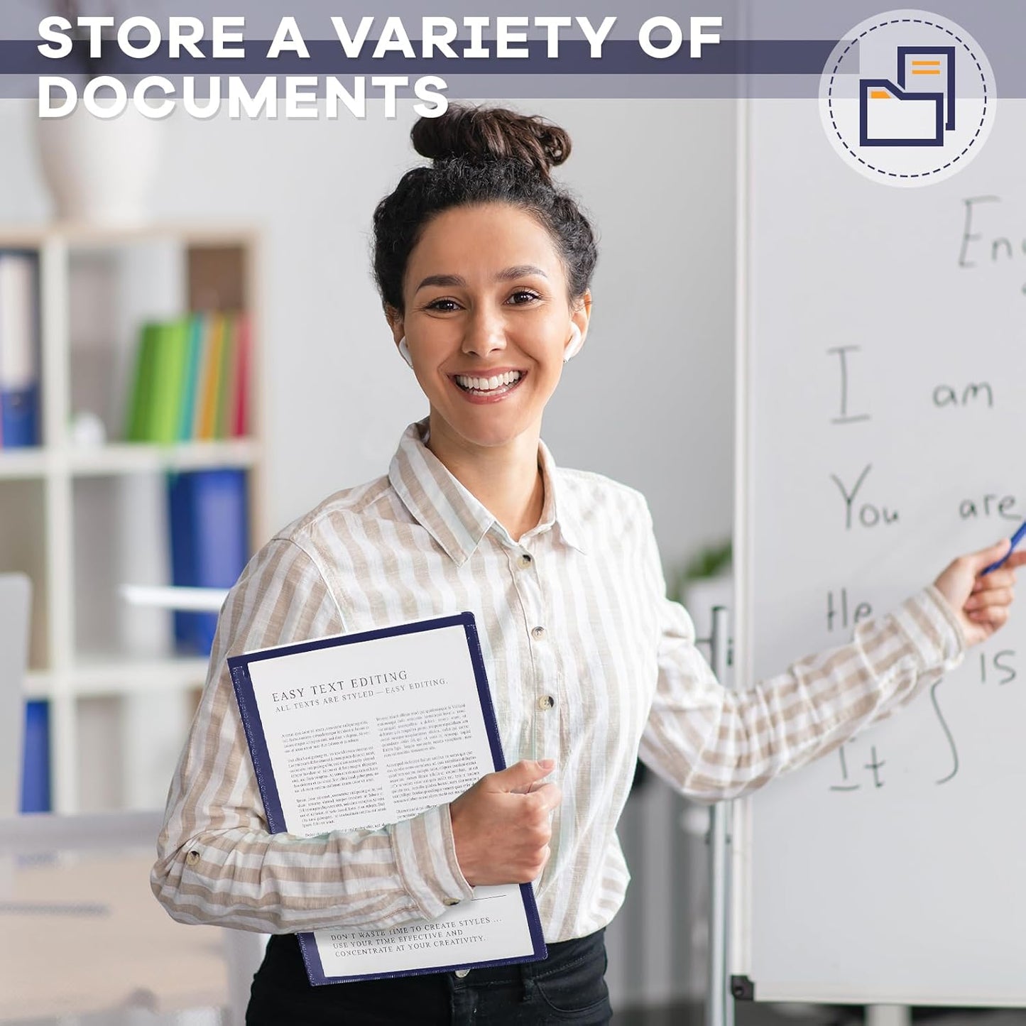 Henoyso 72 Pcs Plastic Take Home Folders with 2 Pockets Parent Teacher Classroom Communication Homework Folder for Students Parent Teacher Connect (Navy Blue)