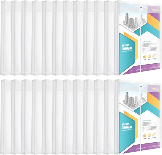 24 Pack Clear Plastic Envelopes with String Closure,A4/US Letter Size,Poly Reusable File Folders Project with1-1/4"Expansion,Paper Documents Organizer for Home, Office and School.