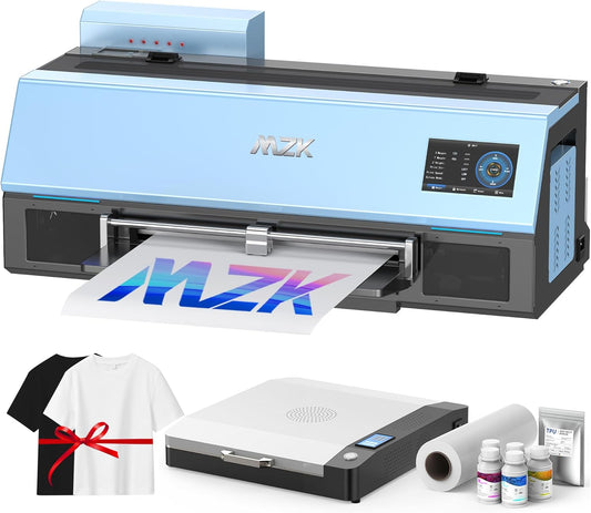 MZK A3 Plus DTF Printer XP600 Doubled-Speed,13+" DTF Film,Built-in Holiday Automatic Timed Cleaning Printhead,LED Multi-Function Fouch Screen,Film Cutter,White Ink Circulation,Gift Ink 2 Year