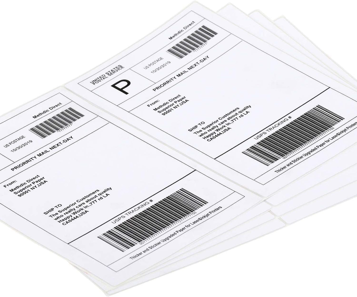 Shipping Labels 2 Per Sheet Round Corner Half Sheet Labels Mailing Labels for Packages Laser & Inkjet Printer Labels, 8126/5126 (1000sheet-2000labels)