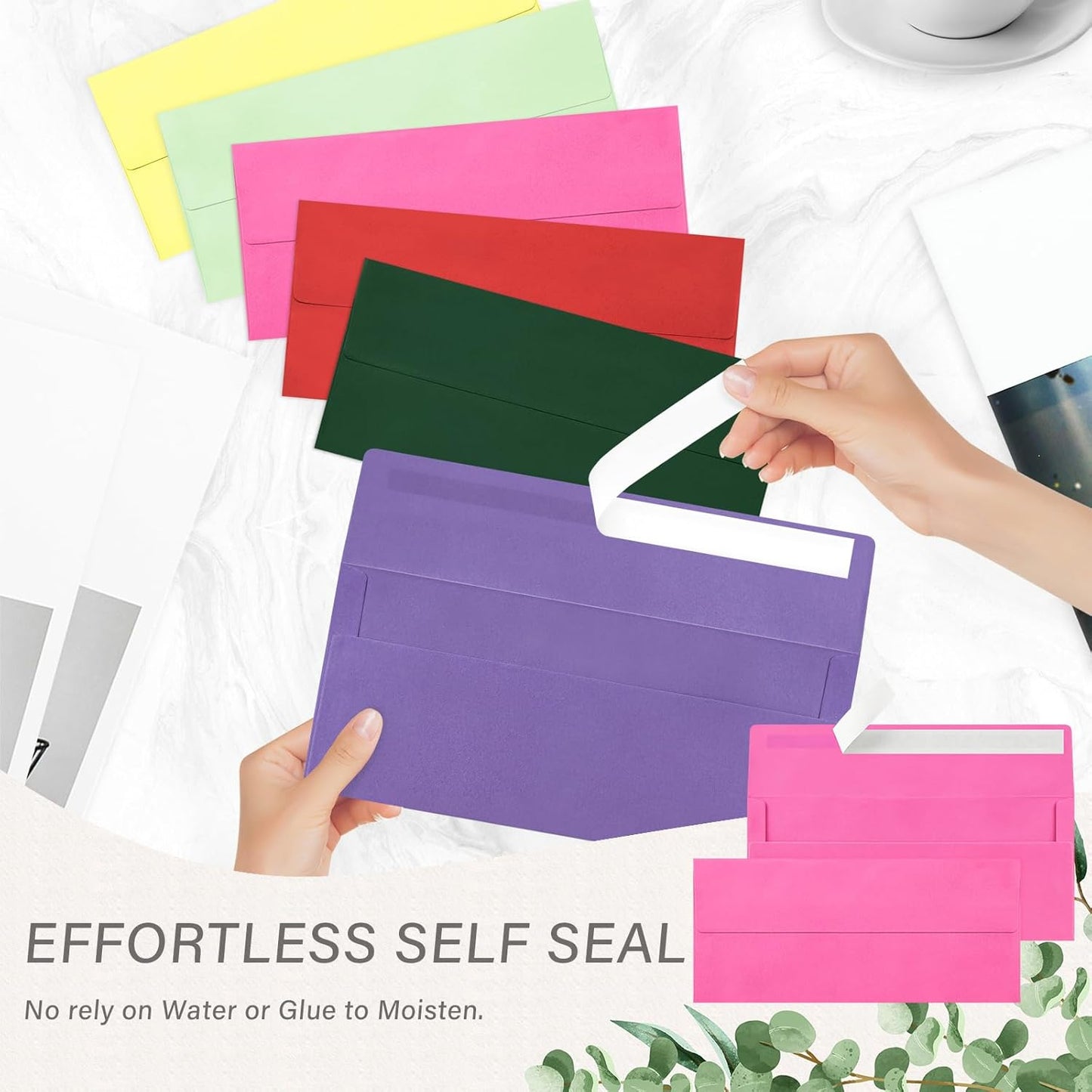 100 Pack #10 Business Envelopes, Self Seal Standard Hot Pink Envelopes for Secure Business & Legal Mailing, Office, Checks, Letter, Invoices, 4 1/8 x 9 1/2 Inches