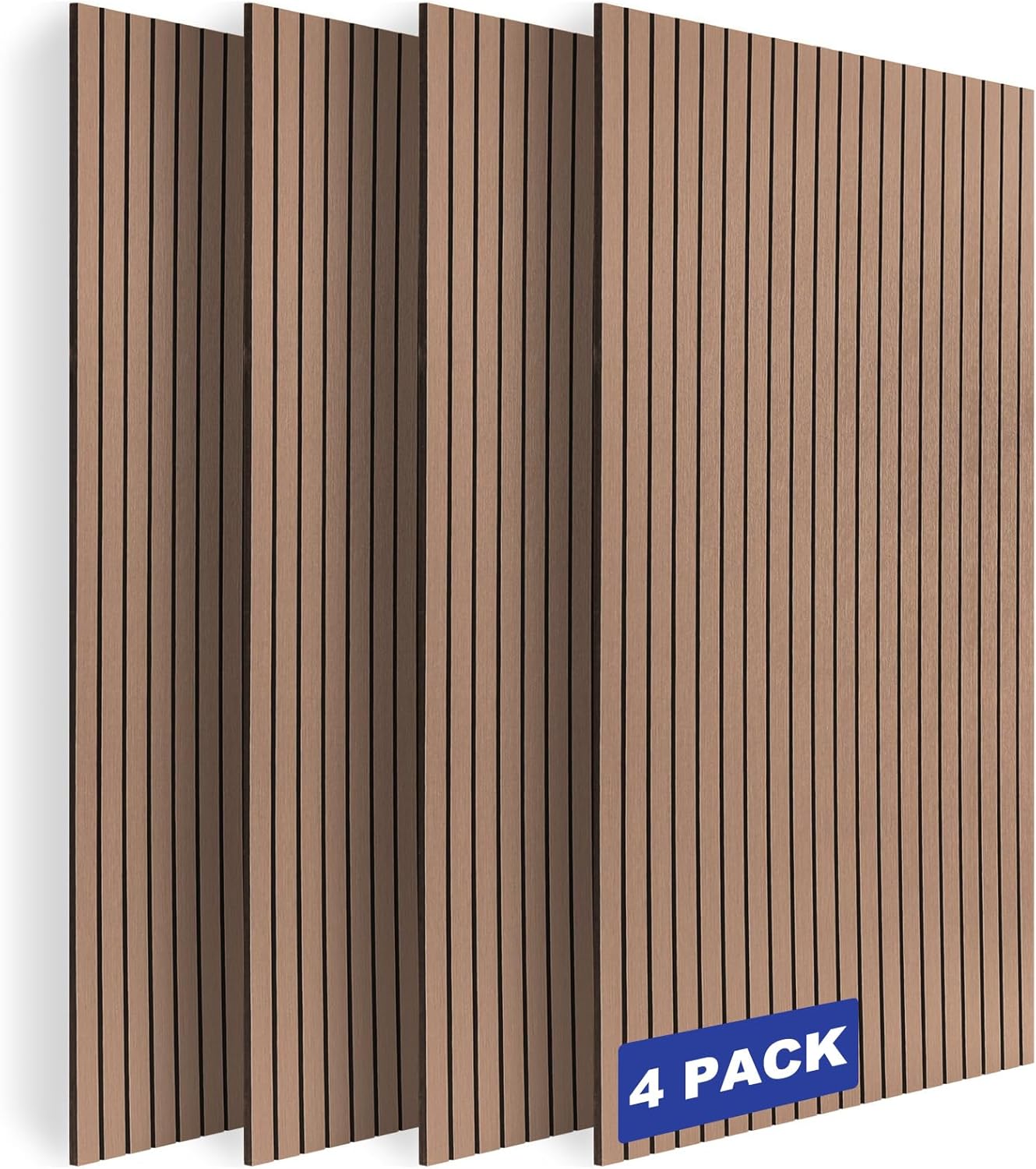 BUBOS 4 Pack Large Acoustic Panels,47.2"x23.6"Acoustic Wall Panel, Self-Adhesive Sound Proof Panel for Walls,Decorative Soundproof Panels for Recording Studio&Office (Walnut)