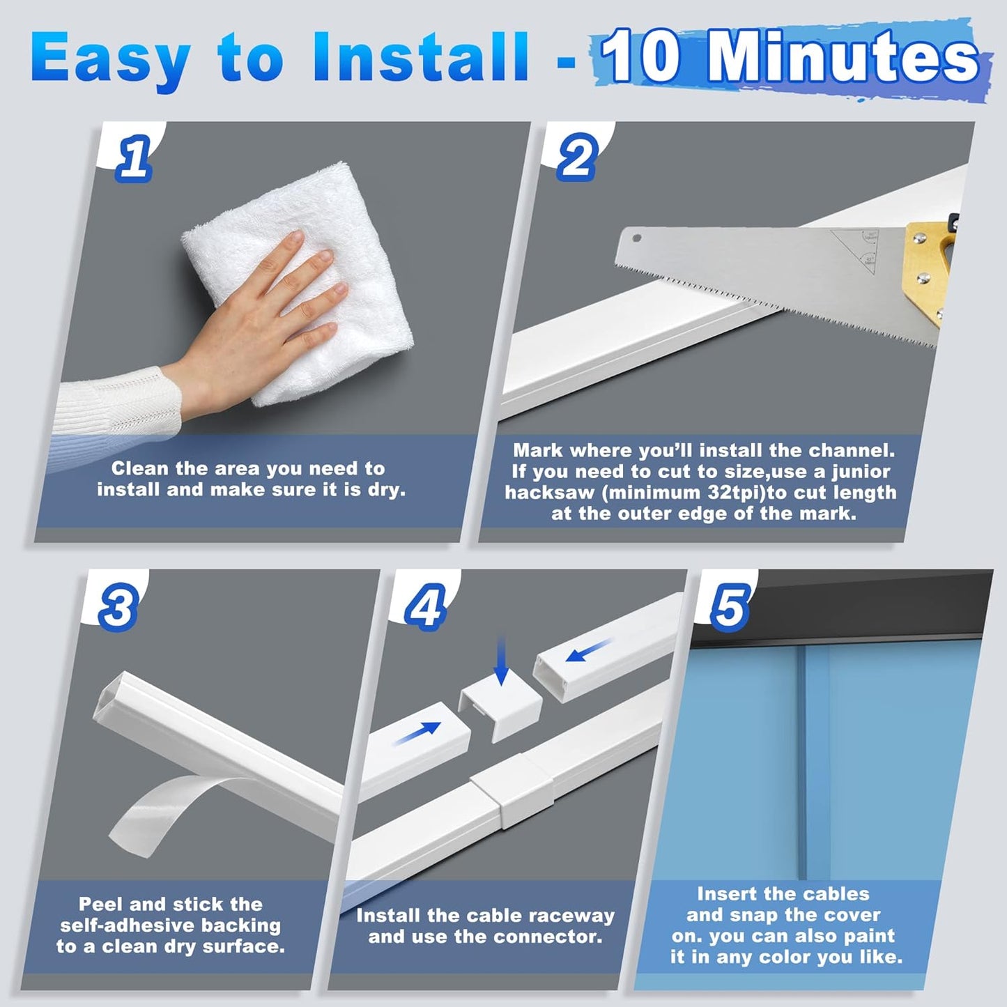 Wire Covers for Cords Kit-392.5in Wire Hiders for TV on Wall, Cord Cover Wall, Cord Hider Wall Mounted TV, TV Cable Hider Wall Kit for Wire Cover, Cord Concealer, 25 x L15.7 W 0.95H 0.55in, Brown