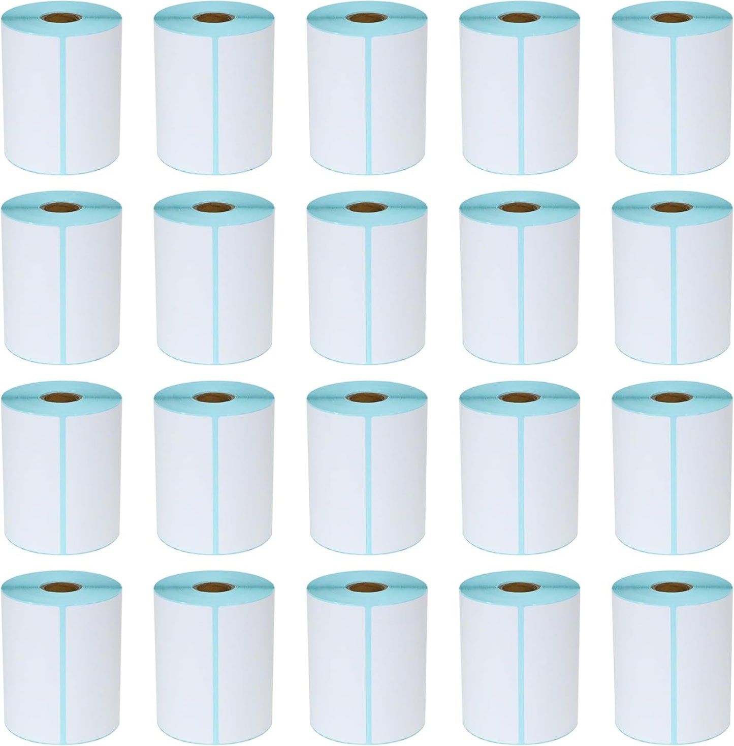 L LIKED 4"x 6" Direct Thermal Labels White Perforated Shipping Labels, 250 per Roll, Pack of 20 Rolls - Commercial Grade