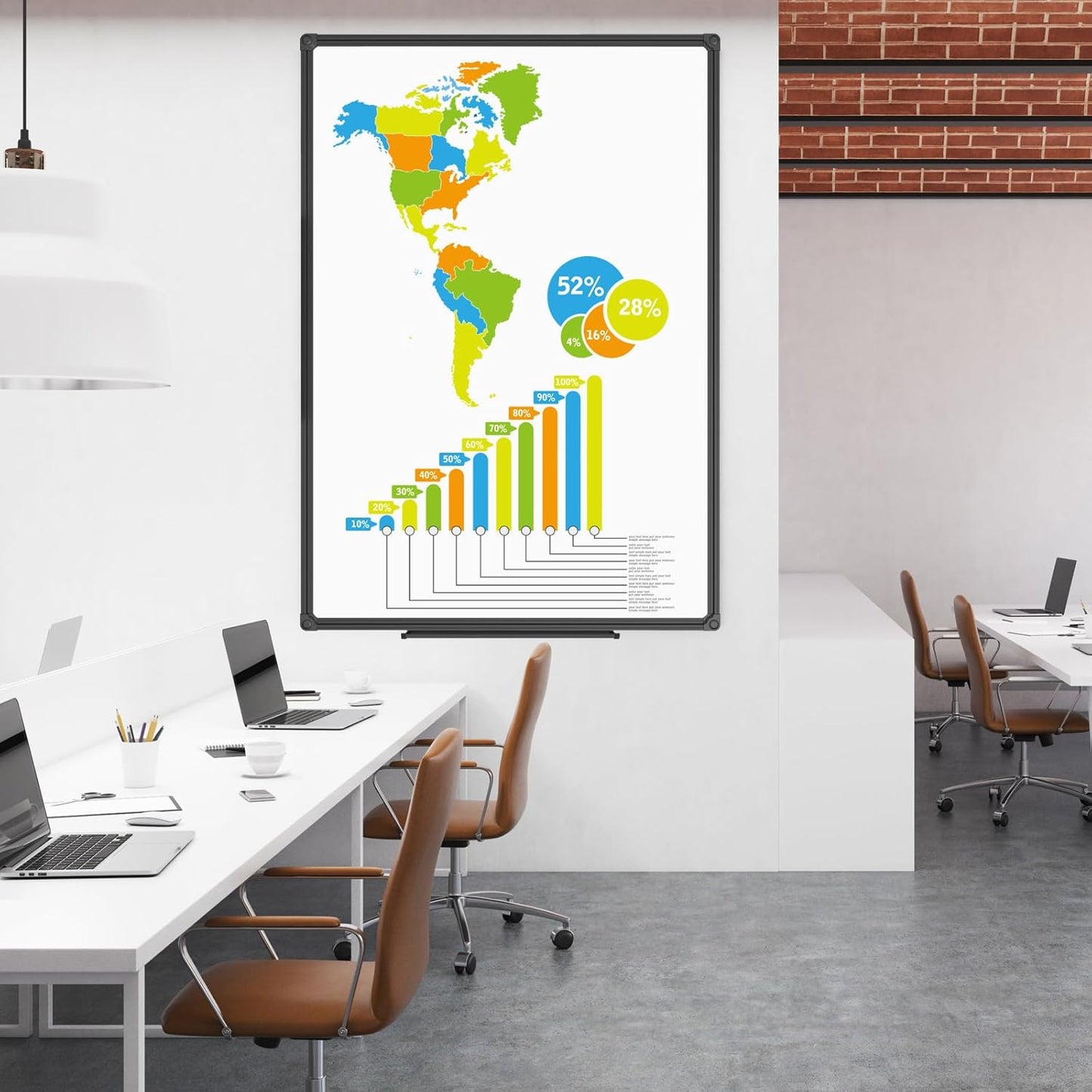 JILoffice Magnetic Whiteboard/White Board, Dry Erase Board 48 x 36 Inch, 2 Pack, Black Aluminum Frame Wall Mounted Board for Office Home and School