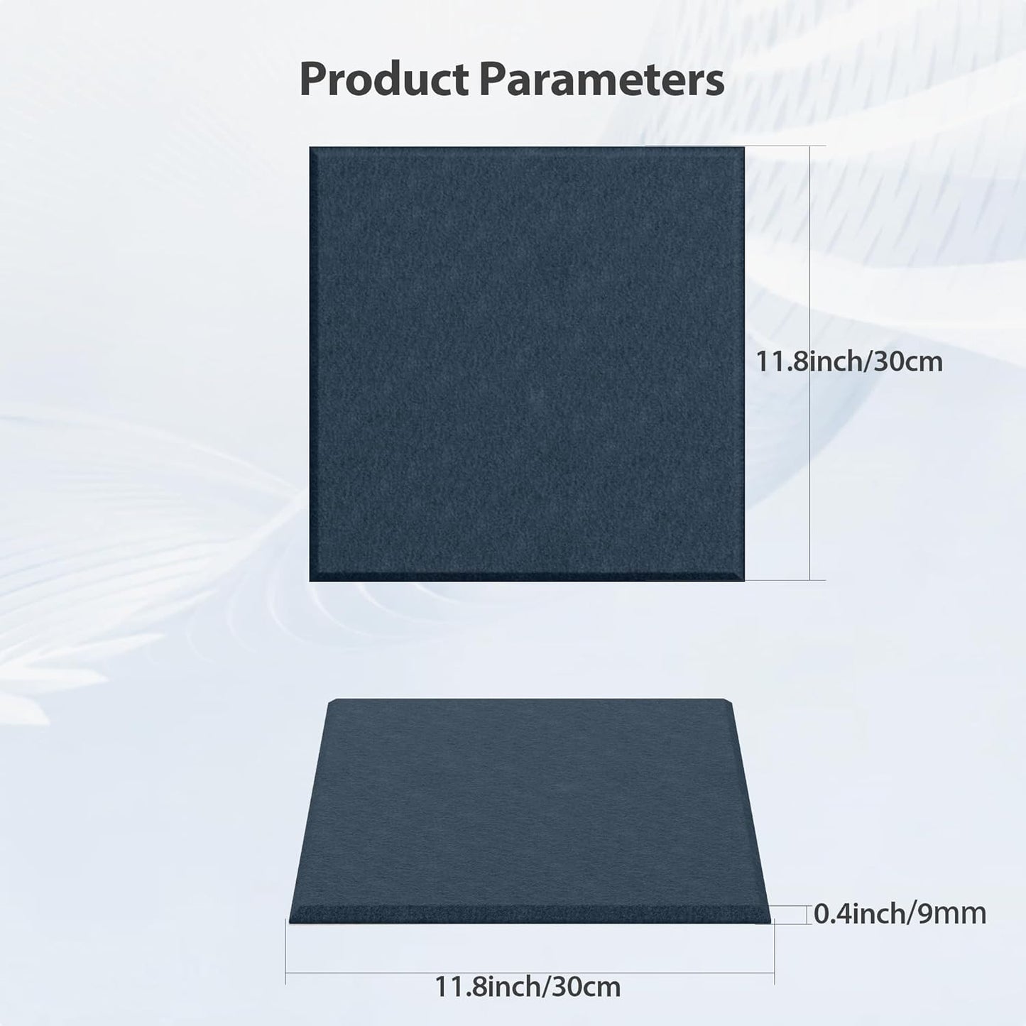 12 Pack Acoustic Panels Self Adhesive Sound Proof Foam, High Density Sound Acoustic Panel, 12X12X0.4 Inch Square Panels in Home, Office, Reccording Room, Studio,and more(Dark Blue)