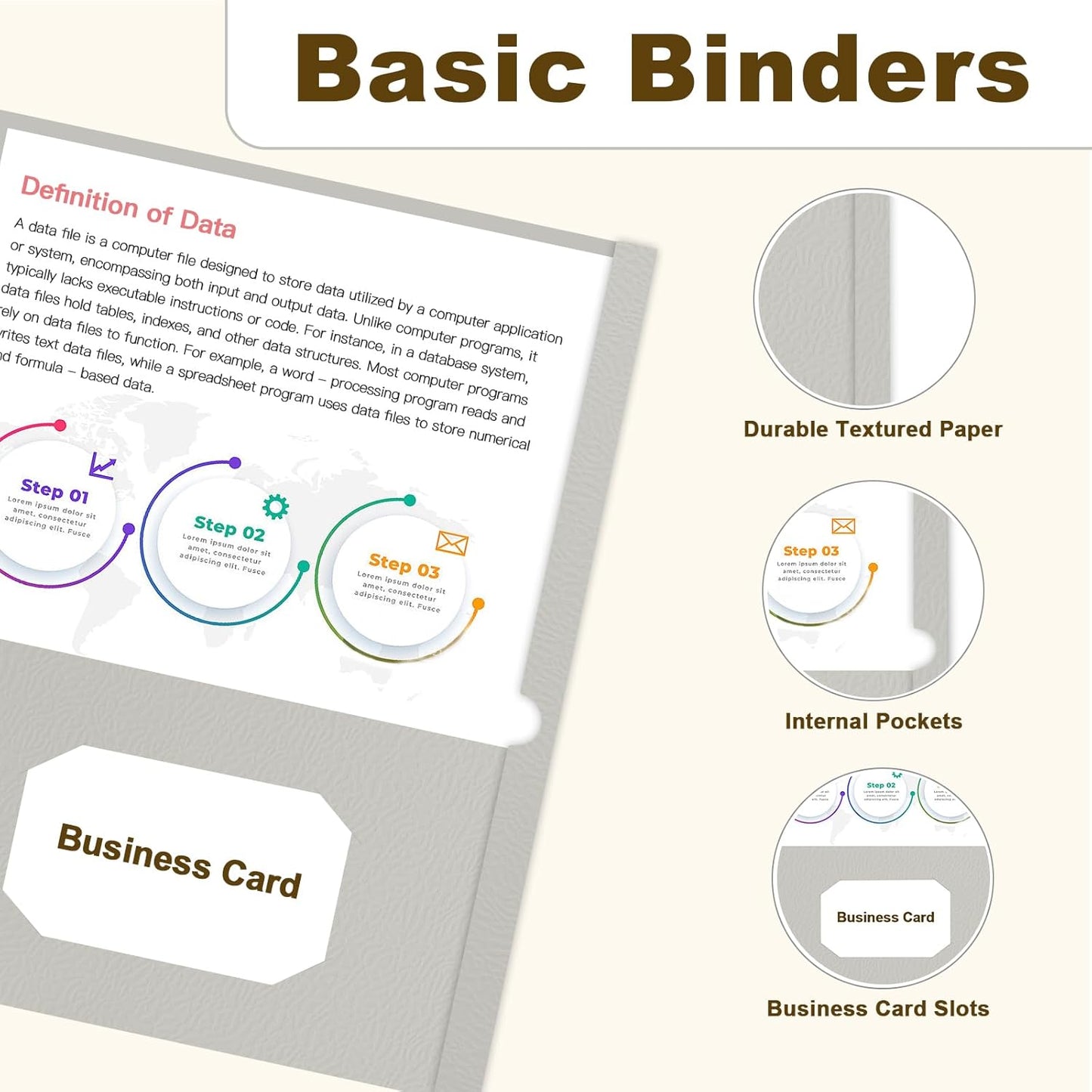 Folders with Pockets, LAYZZ 30 Pack Paper Pocket Folders, 2 Pocket Folders Fits Letter Size Paper, for School Office and Home (Grey)