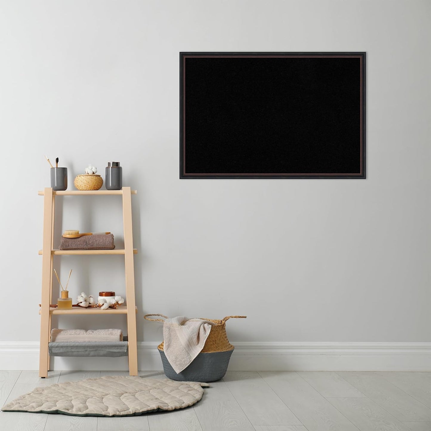 Amanti Art Black Cork Board for Wall, 26x38 Vision Board with Black Wood Frame, Large Corkboard Office Decor for Home Organization, Casual Corkboard Pinboard to Display Items for Home Organization in