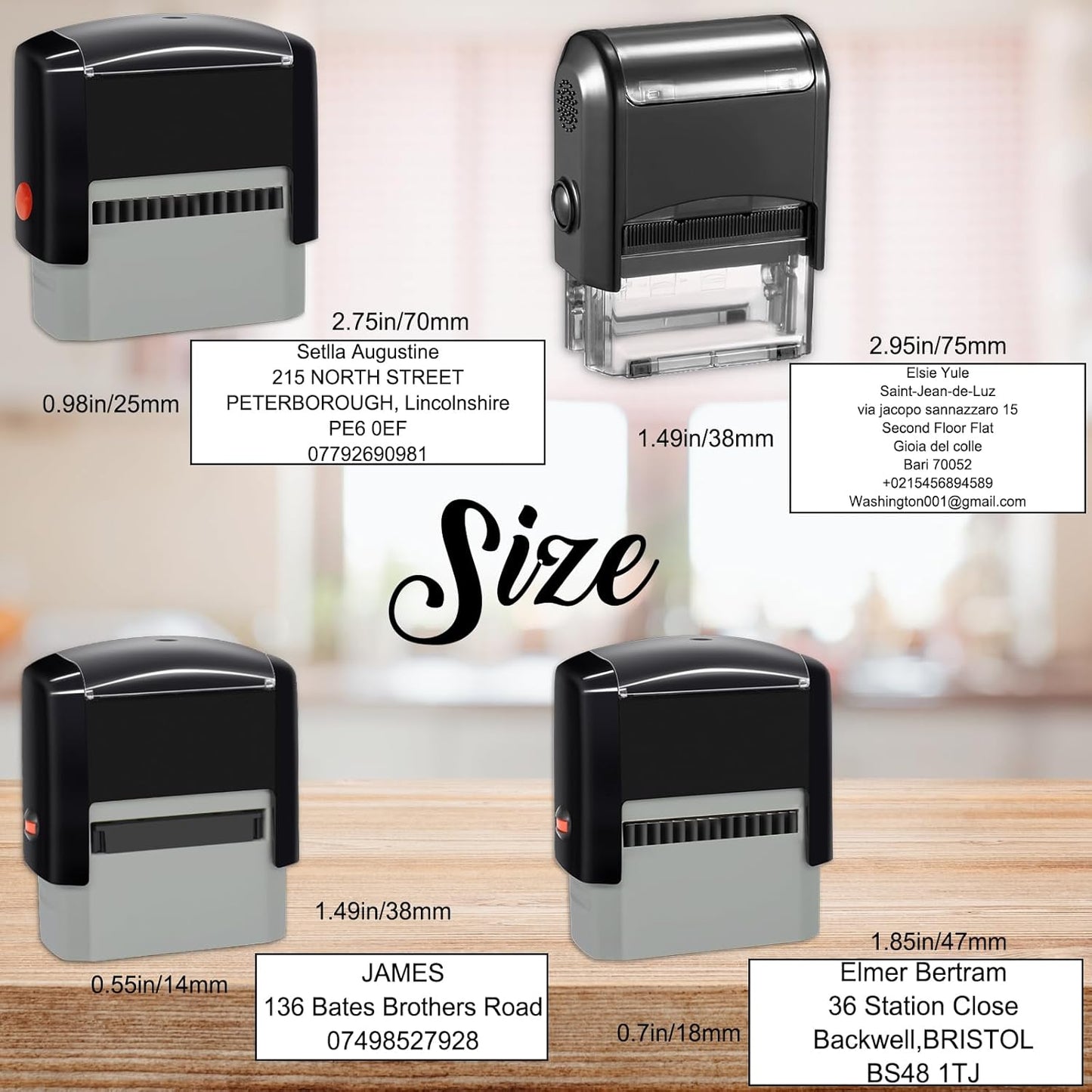 Custom Stamp Self Inking Personalized Self-Inking Rubber Stamp Customized Business Label Stamp Return Address Stamp Office Name Rubber Stamps Up to 8 Lines