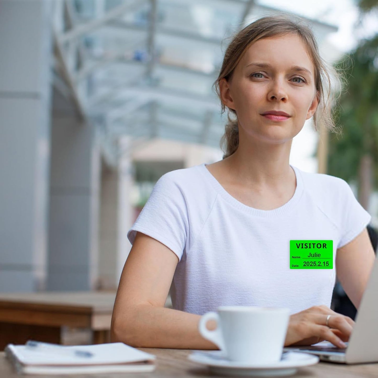 Visitor Pass Stickers – 300 Writable Name Tag Labels, 2 x 3 Inch, Self-Adhesive Identification Badges for Office, School, Events (300Pcs-Fluorescent Green)